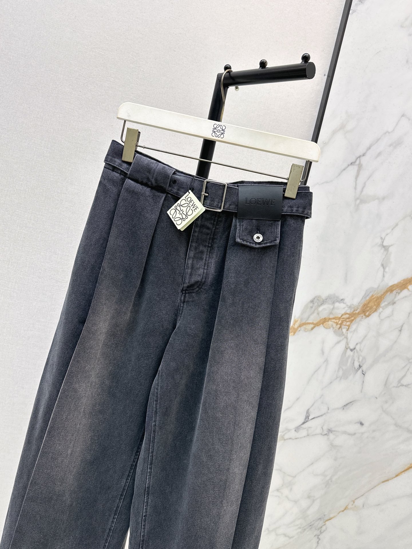 Loe 26ss wide-leg denim pants
