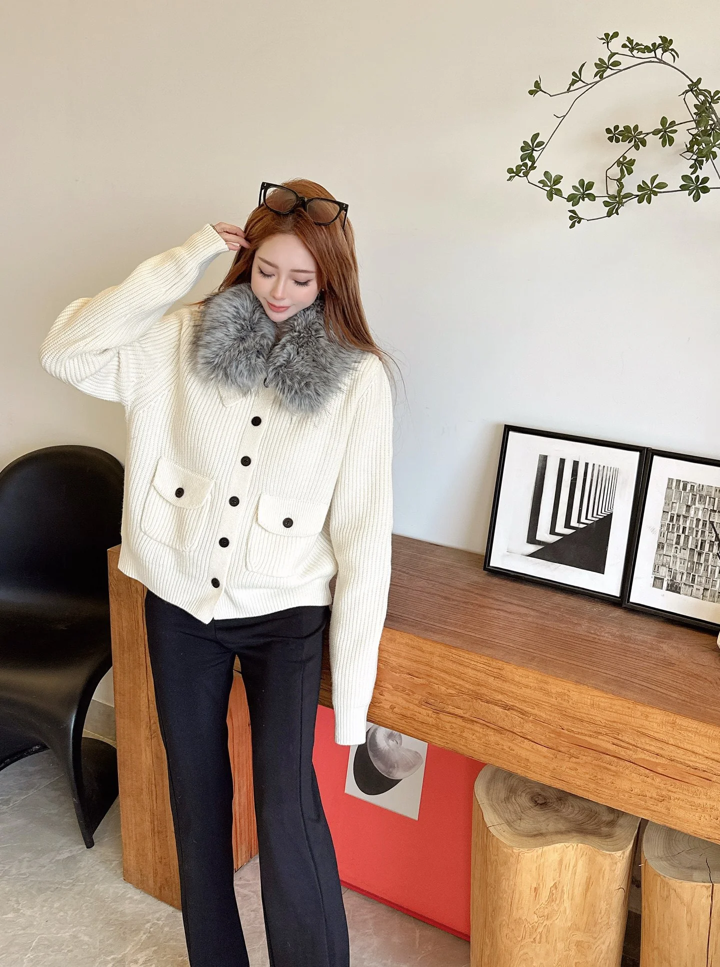 Fend 25fw wool cardigan jacket