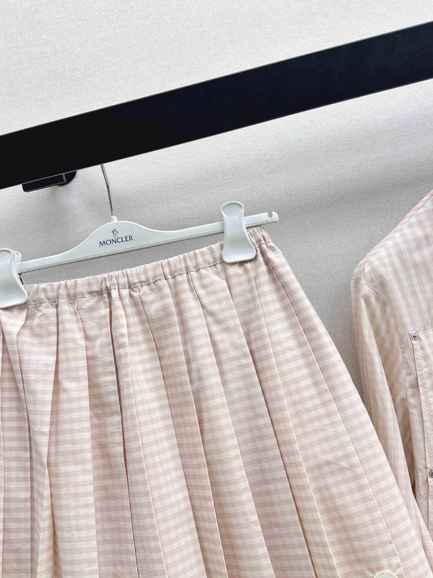 Monc 26ss check jacket pleated skirt sets
