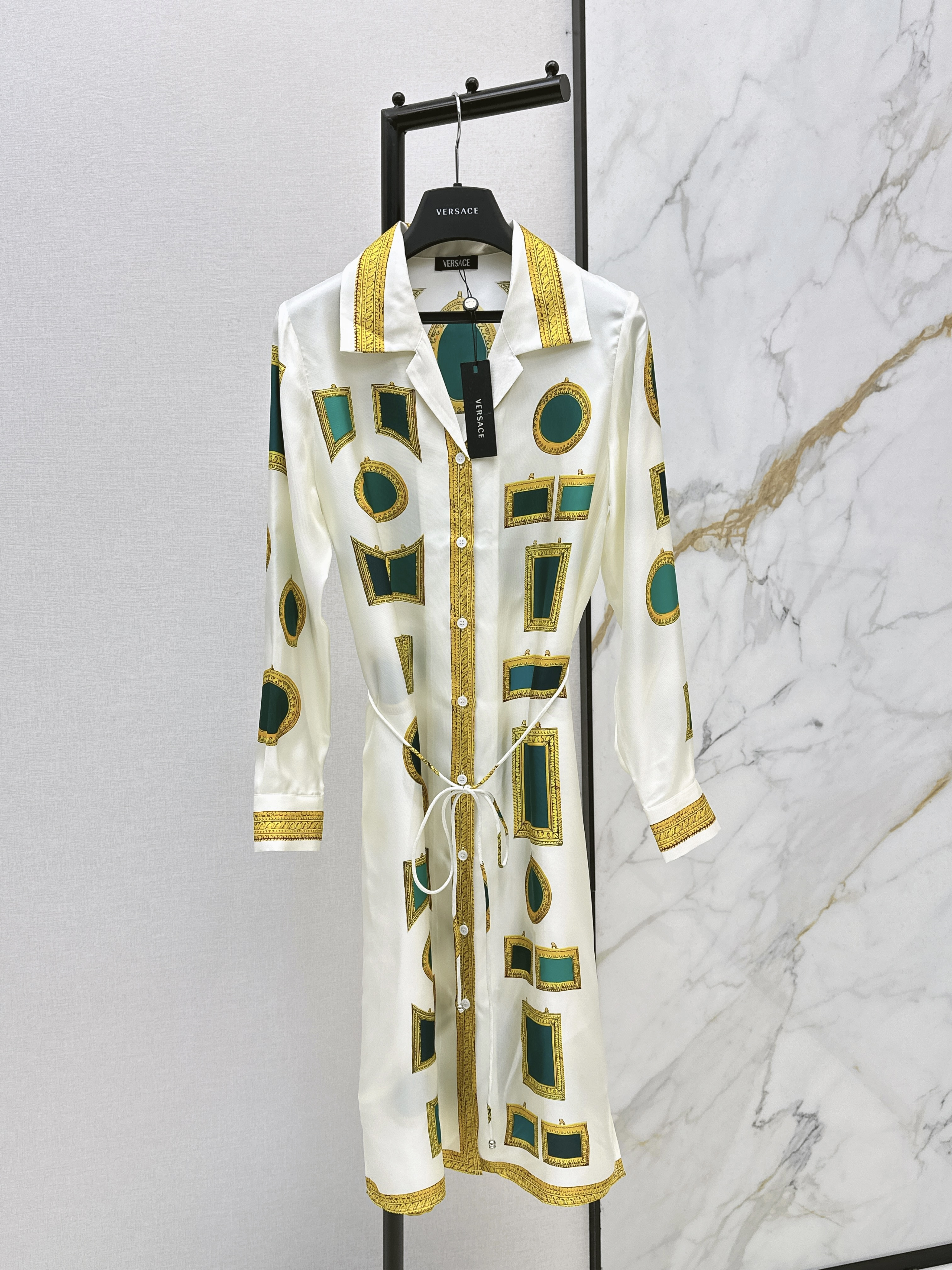 Ver 26ss silk print dress