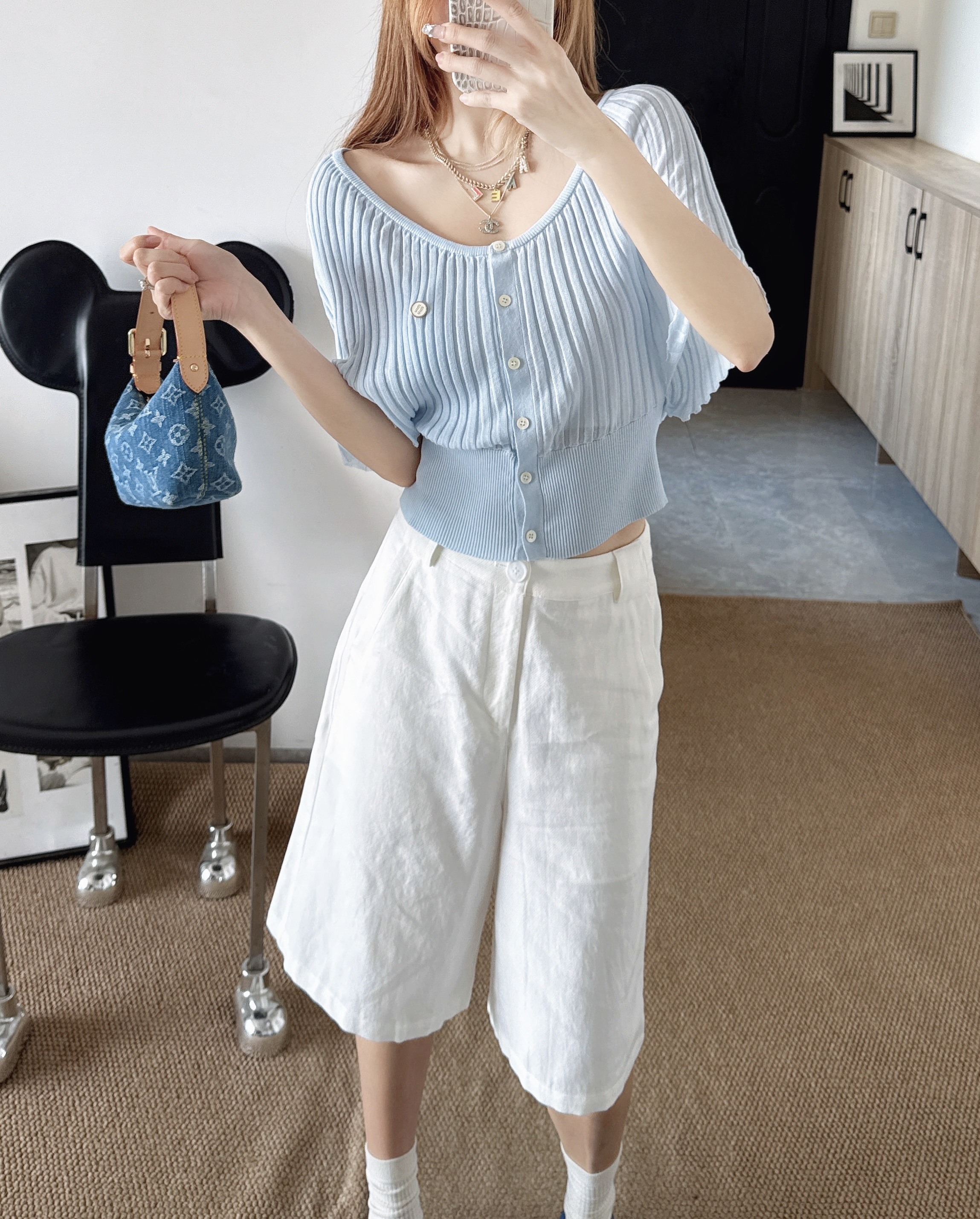 Miu 26SS Knit Cardigan Top