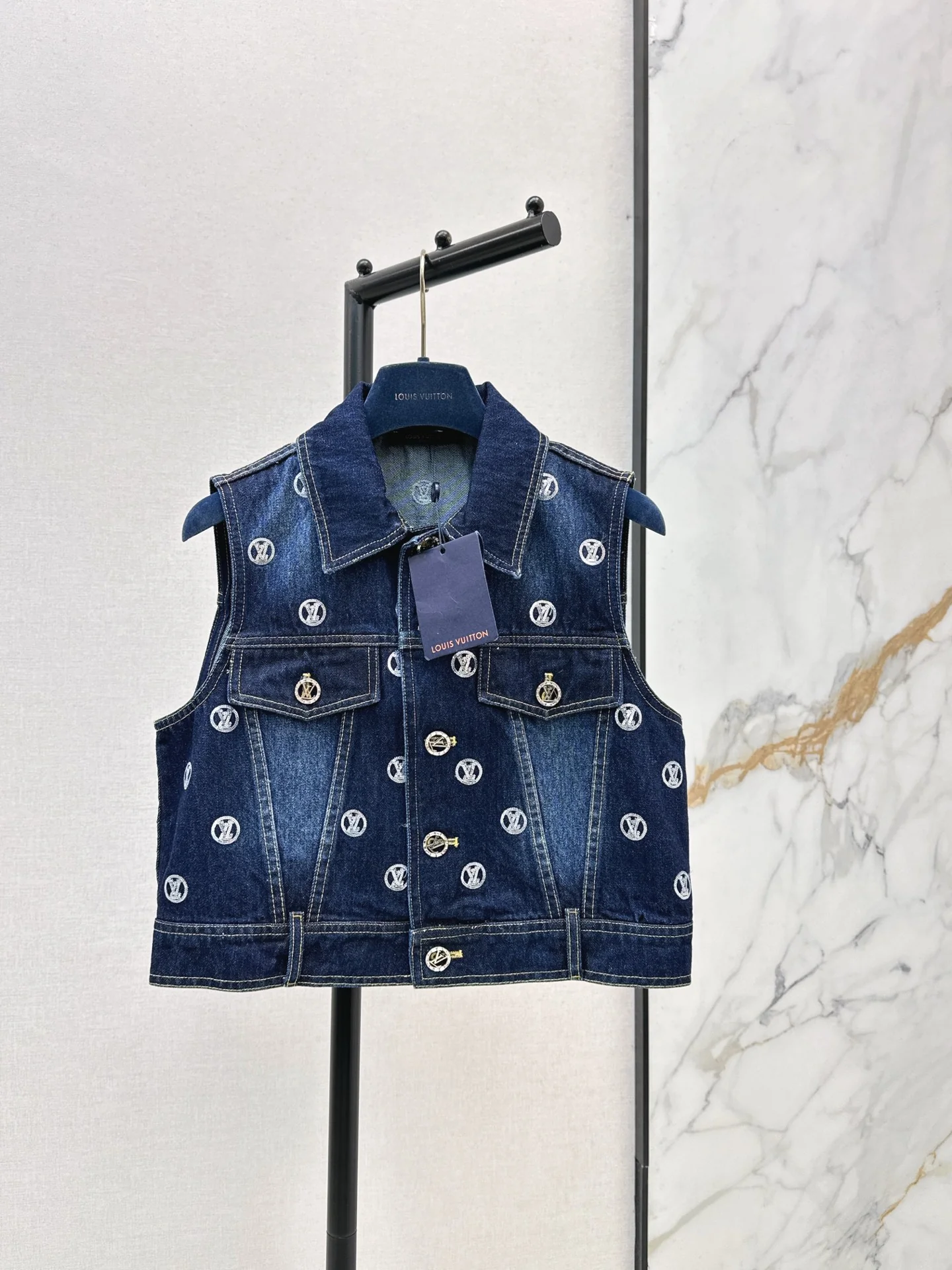 Louis 25fw embroidery denim vest