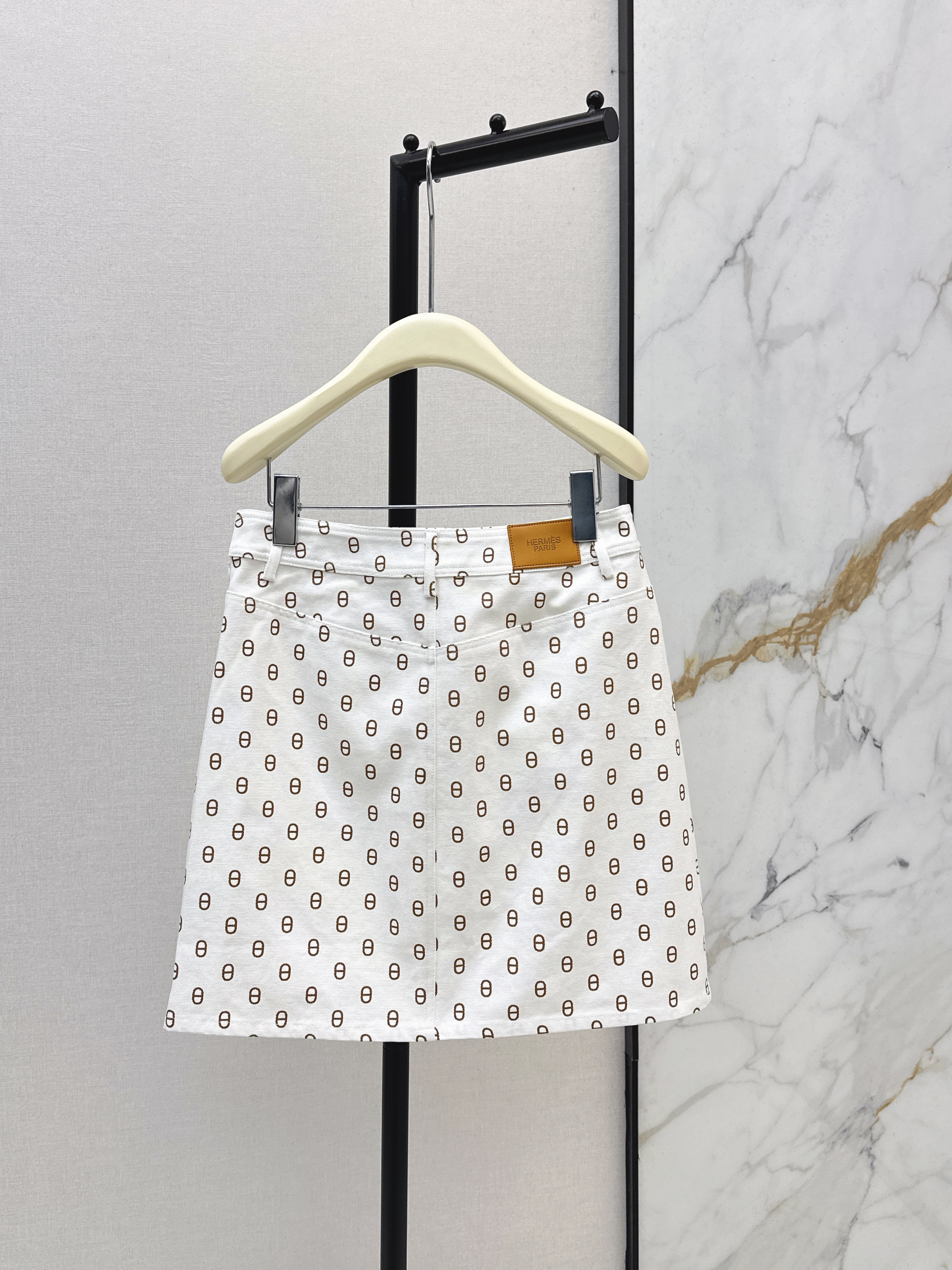 Her 26ss print denim skirt