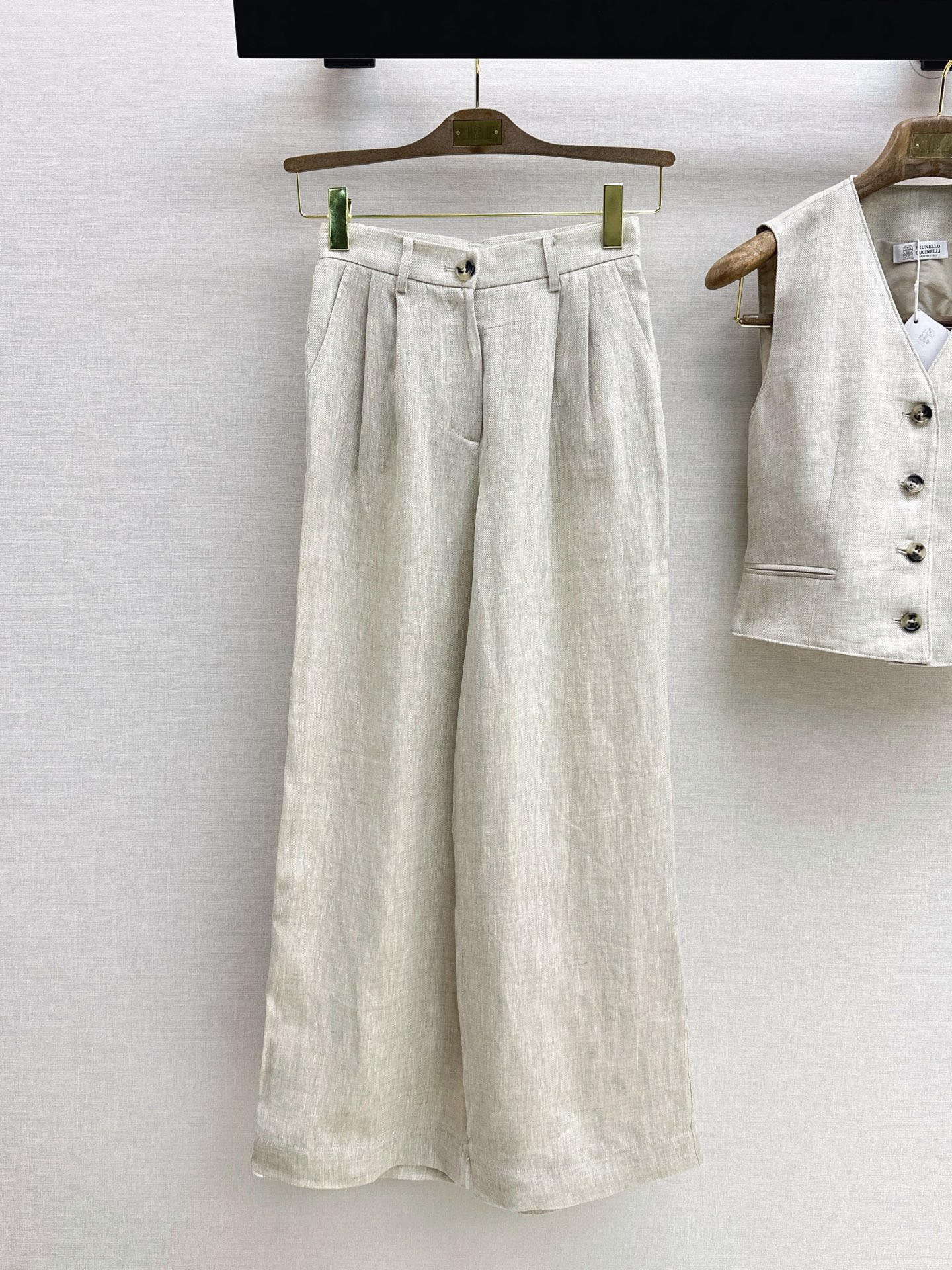 Brun 26ss linen vest pants set