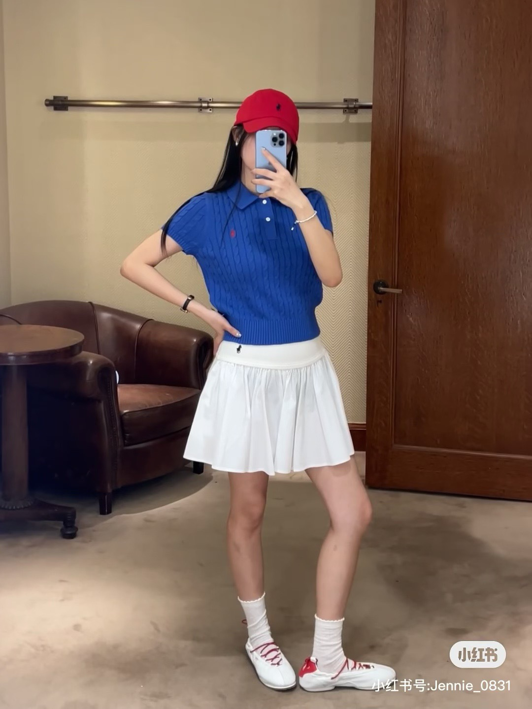 Ralp 26ss cable polo knit top