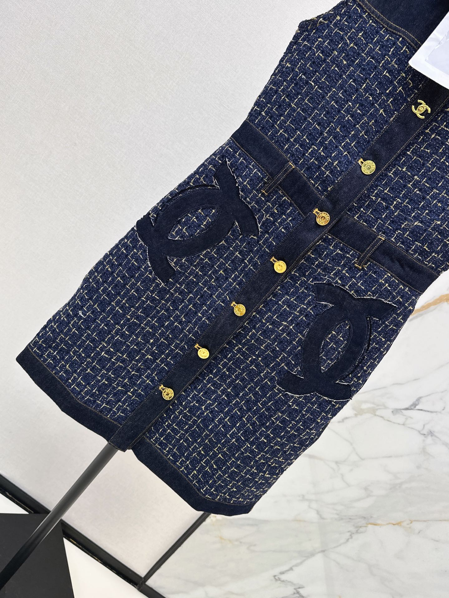Chan 26ss woven denim dress