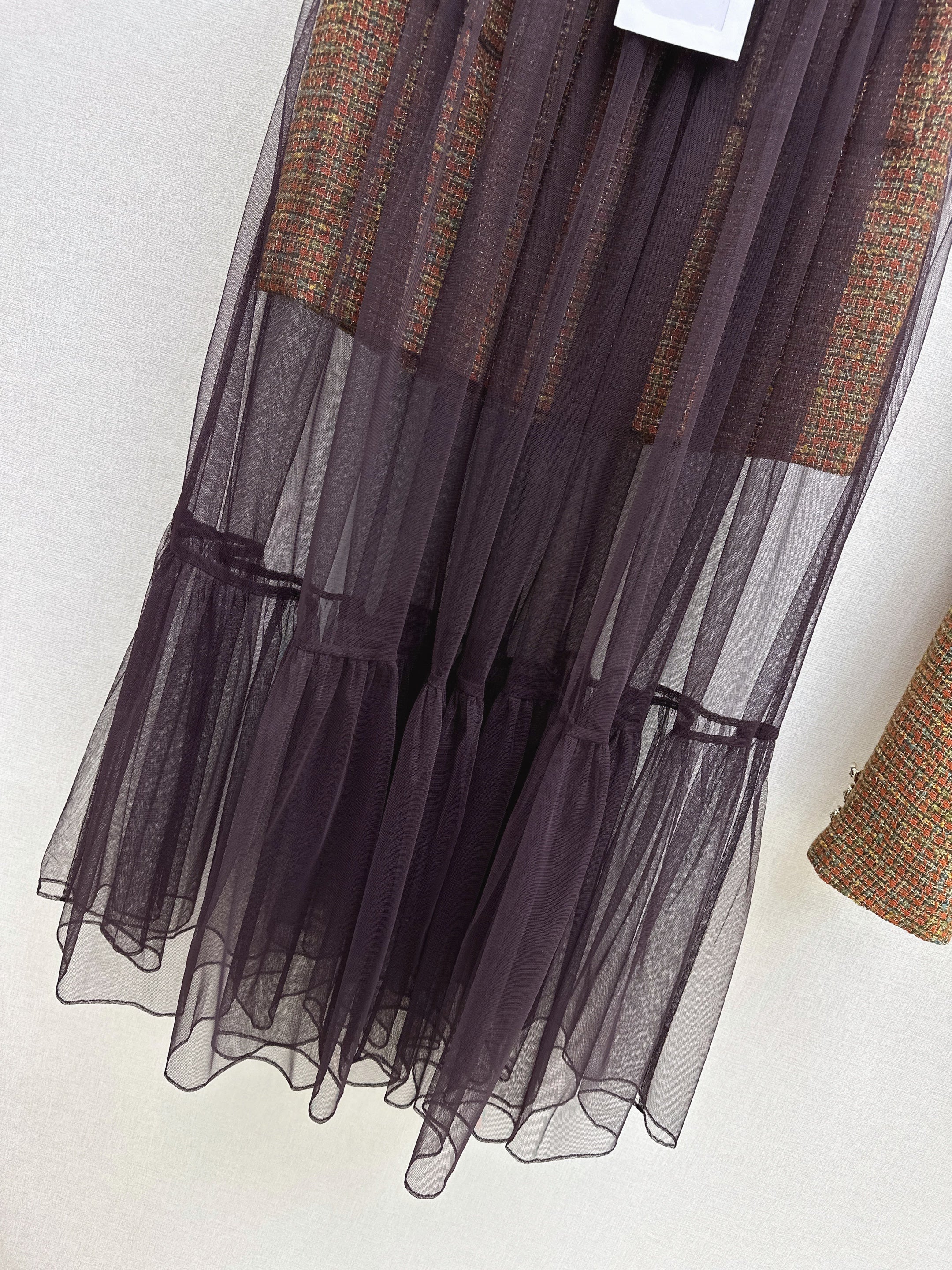 Chan 26ss woven mesh skirt