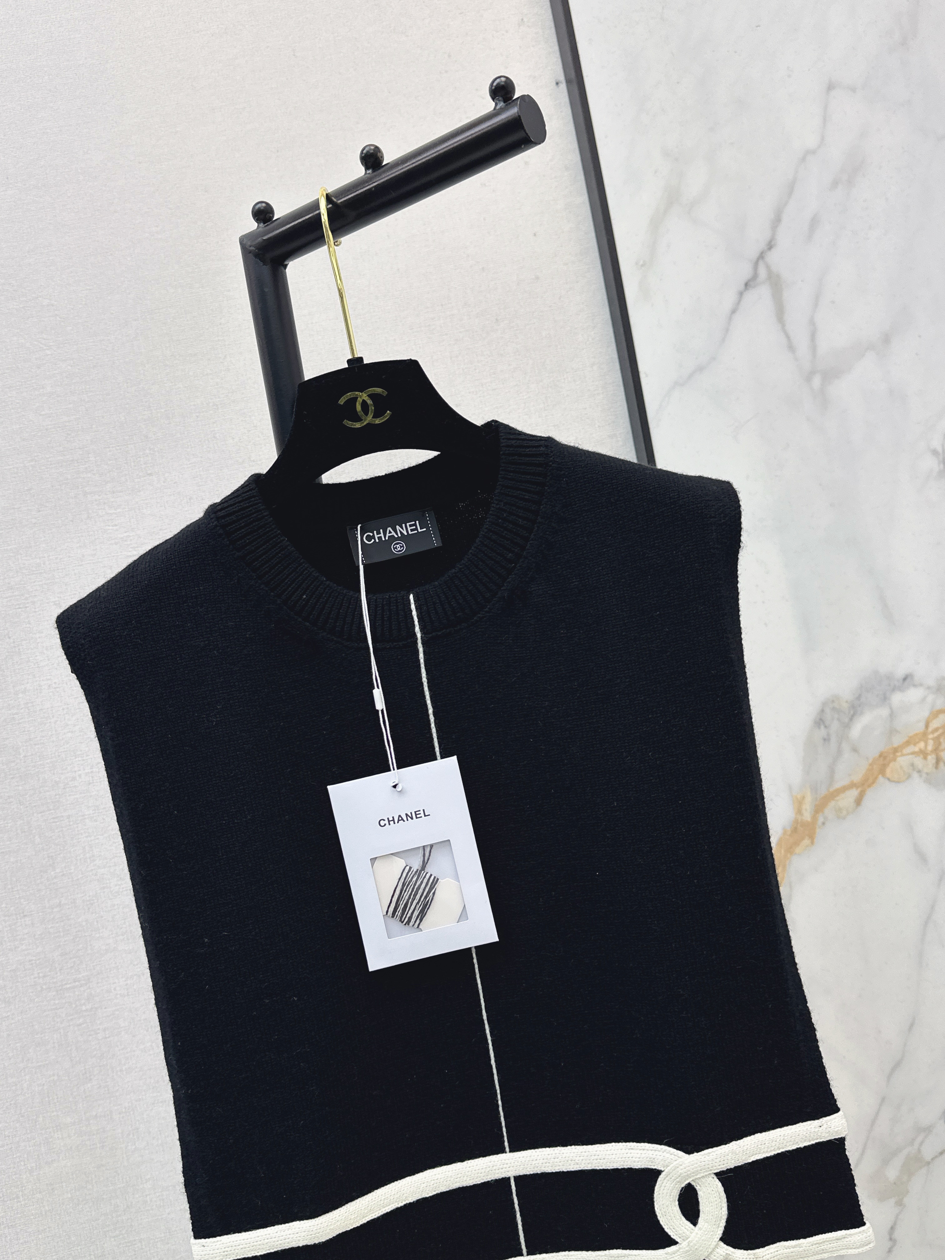 Chan 26ss jacquard knit vest