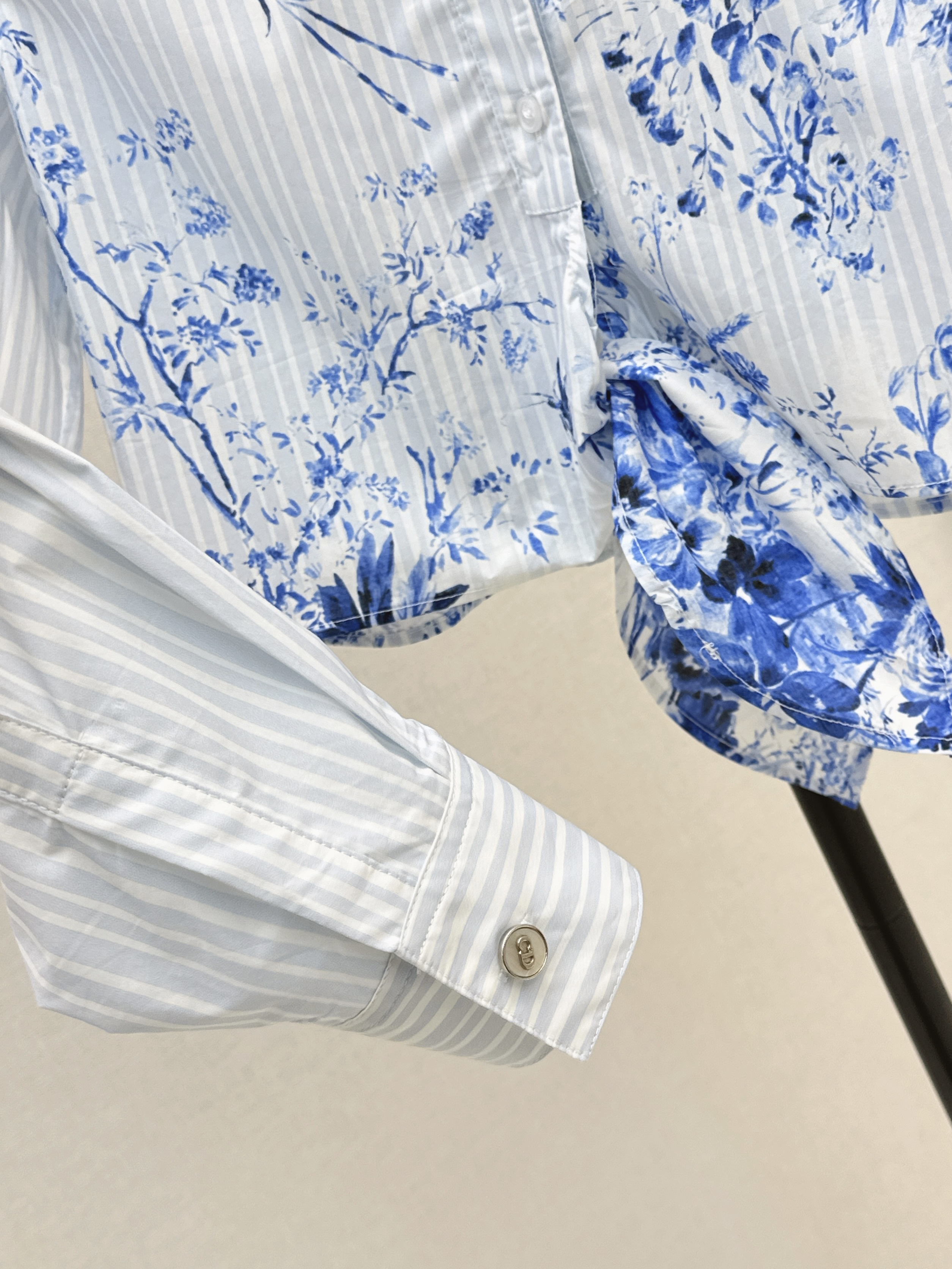 CD 26SS Striped Tie-Front Shirt