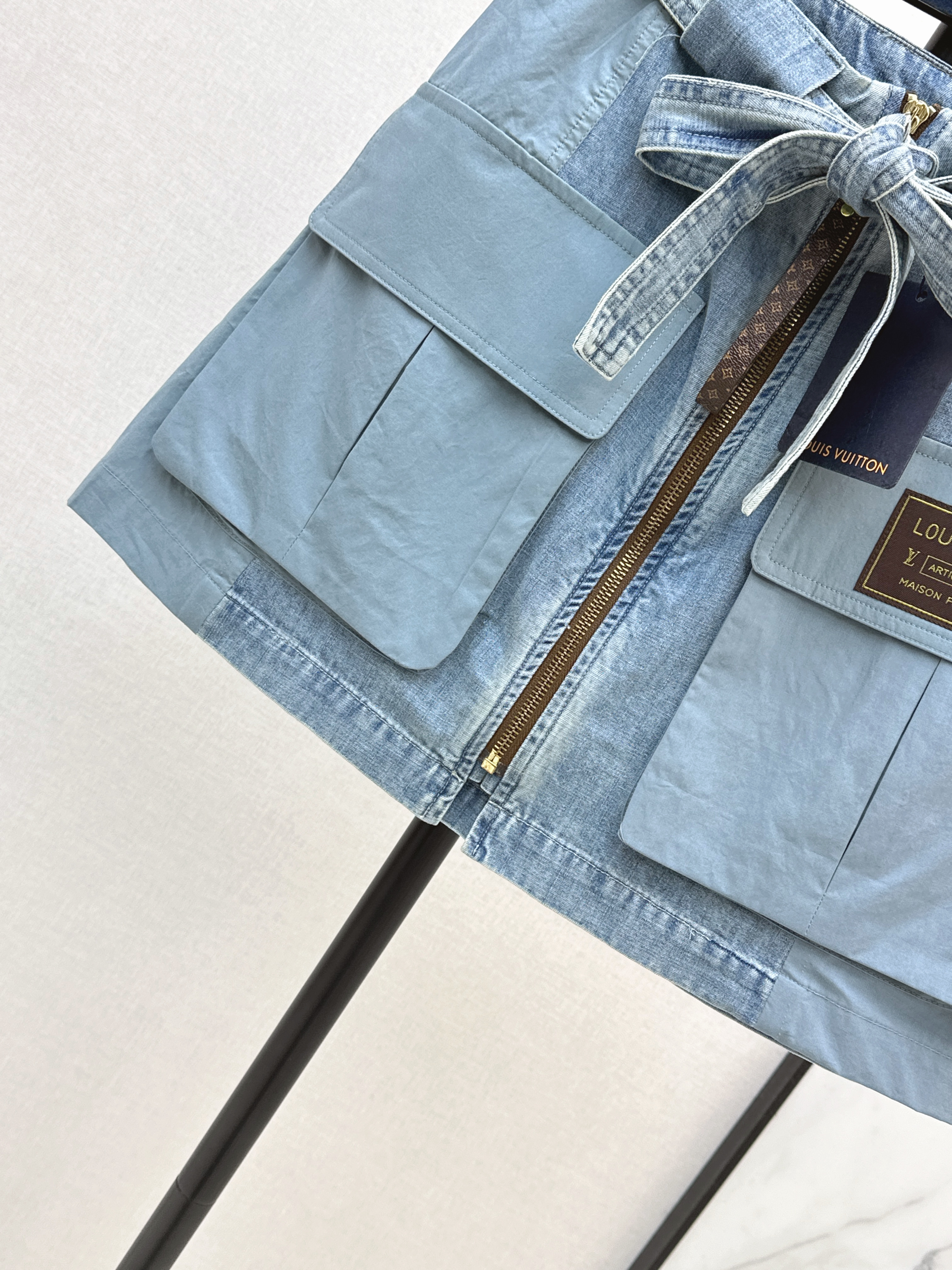 Louis 26SS Washed Utility Denim Skirt