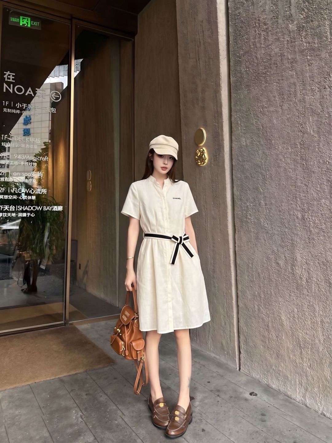 Chan 26ss belted shirt dress
