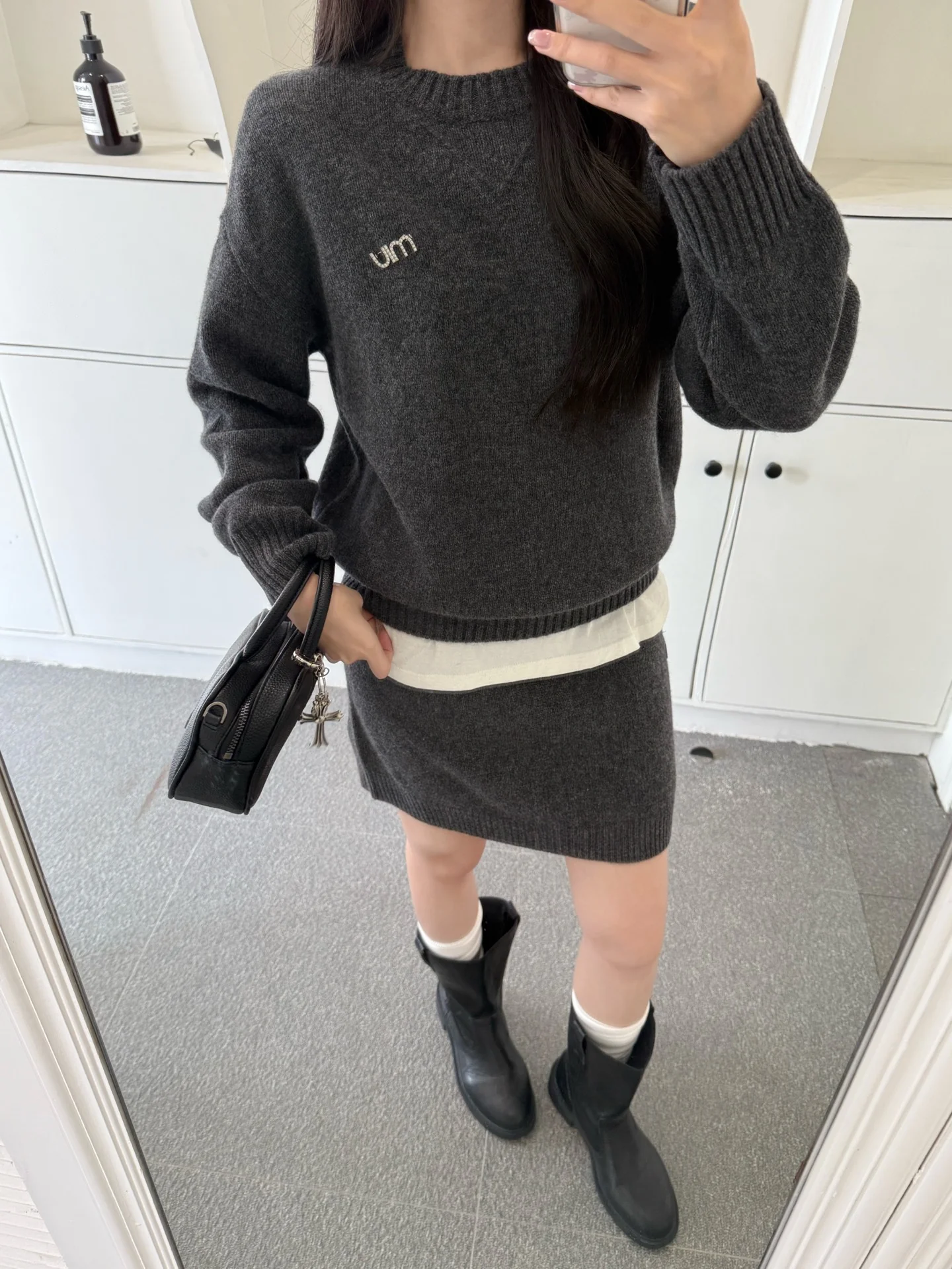 Miu 25fw knit sweater+skirt outfit sets