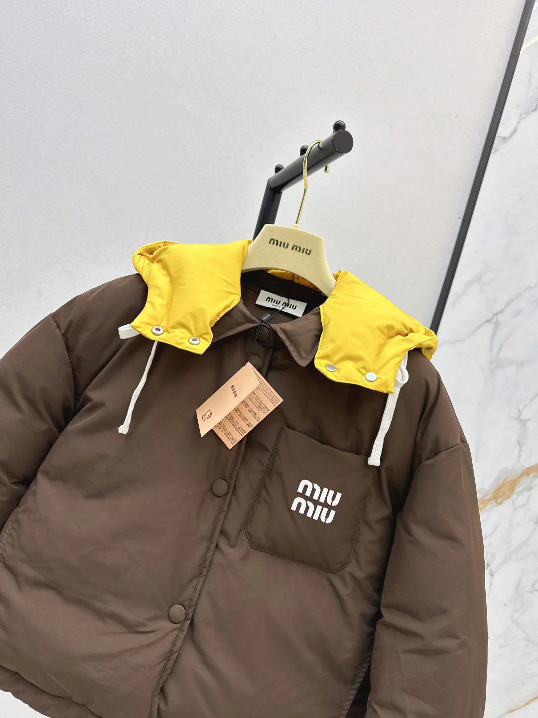 Miu 25fw hooded down jacket