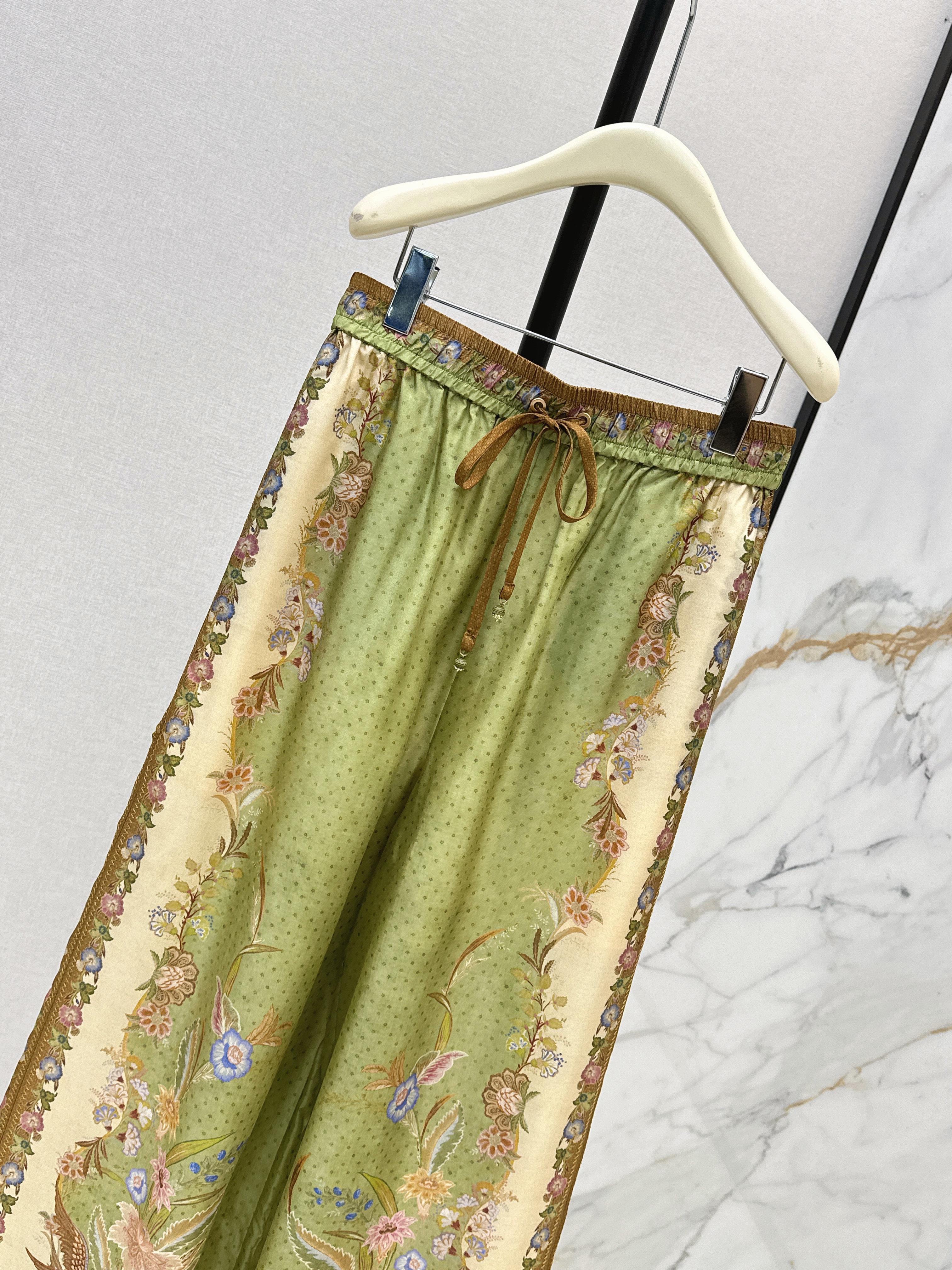 Zimm 26ss print silk pants