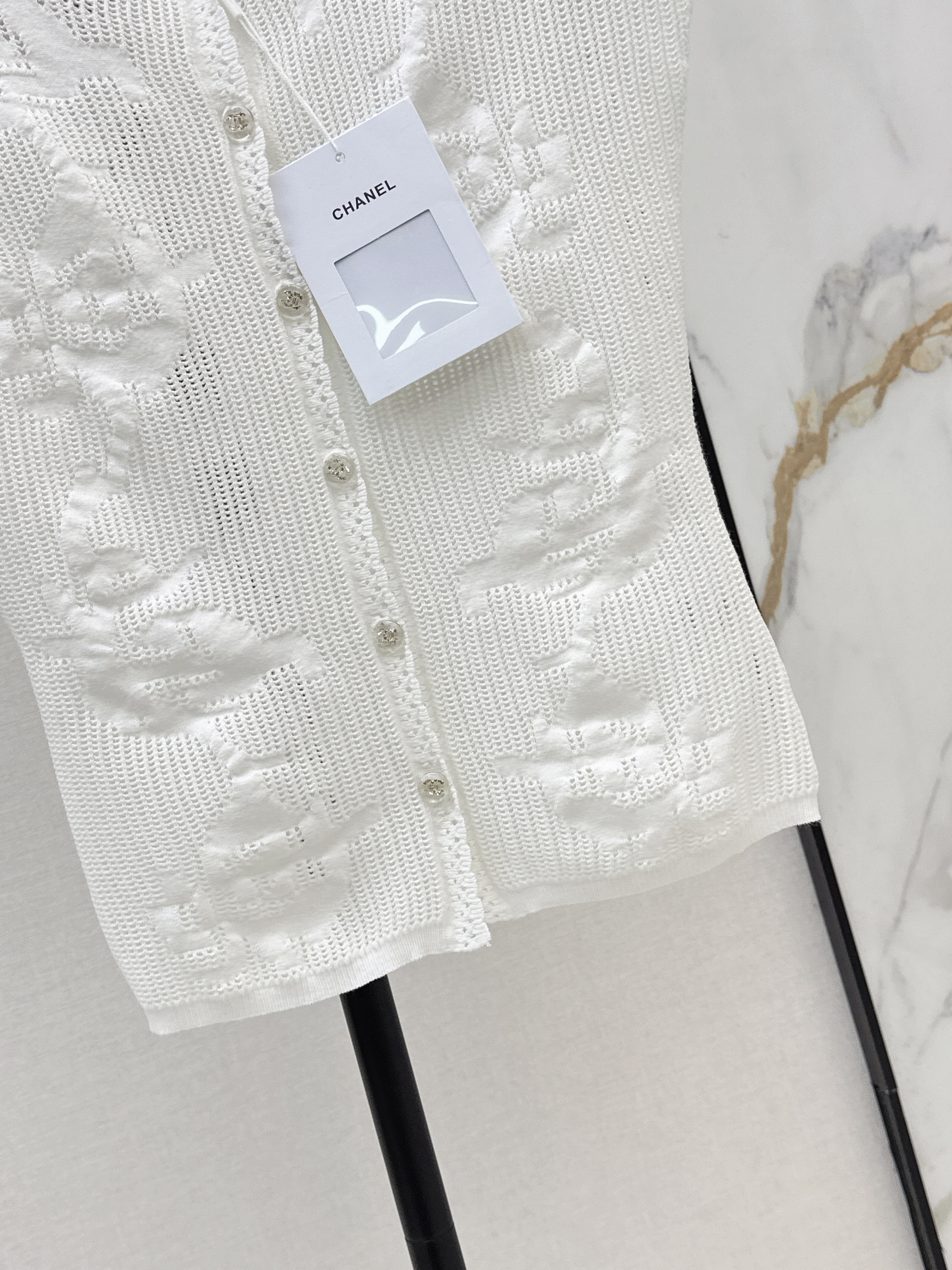 Chan 26ss hollow knit vest top