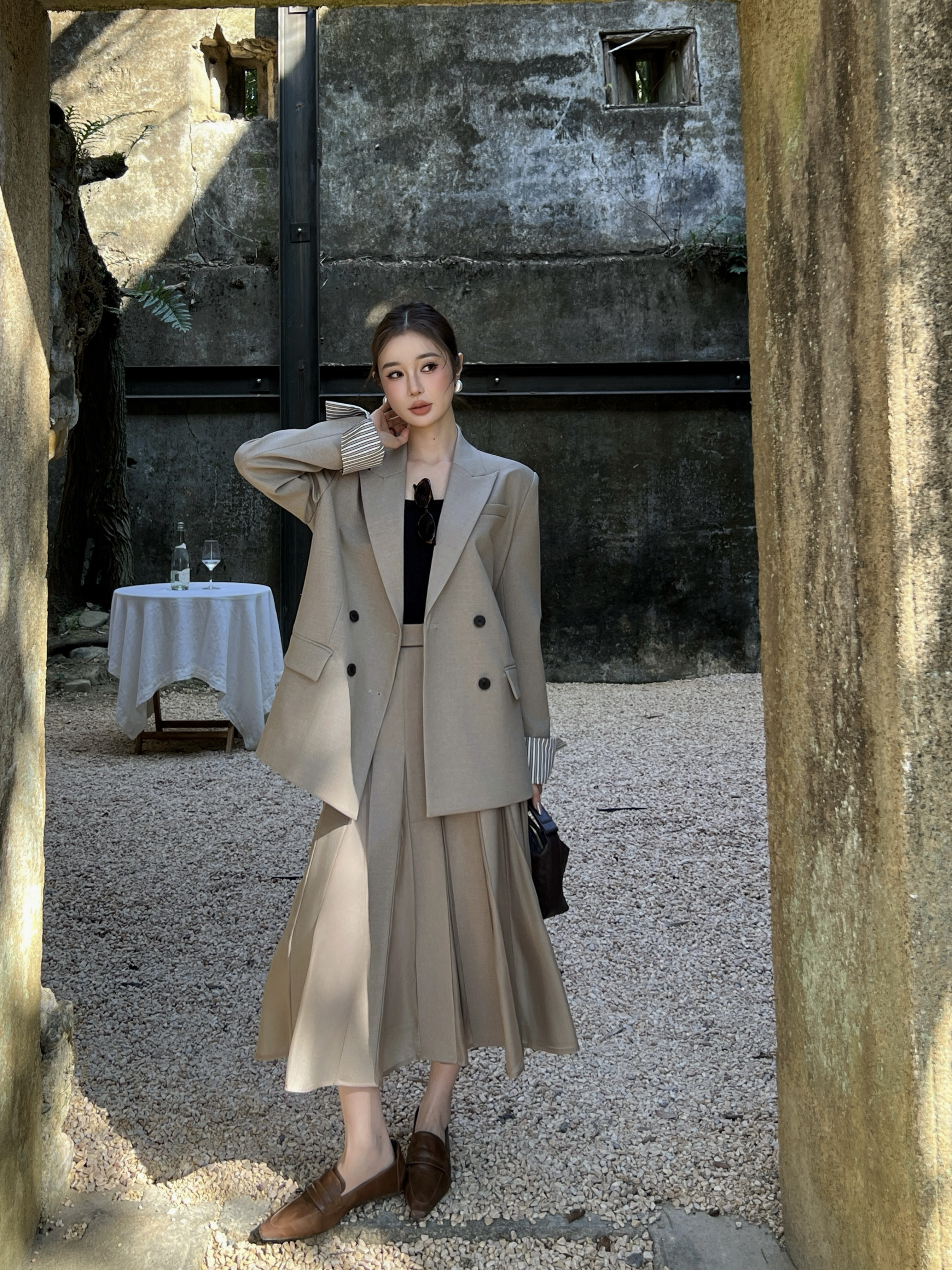 Brun 26ss pleated skirts