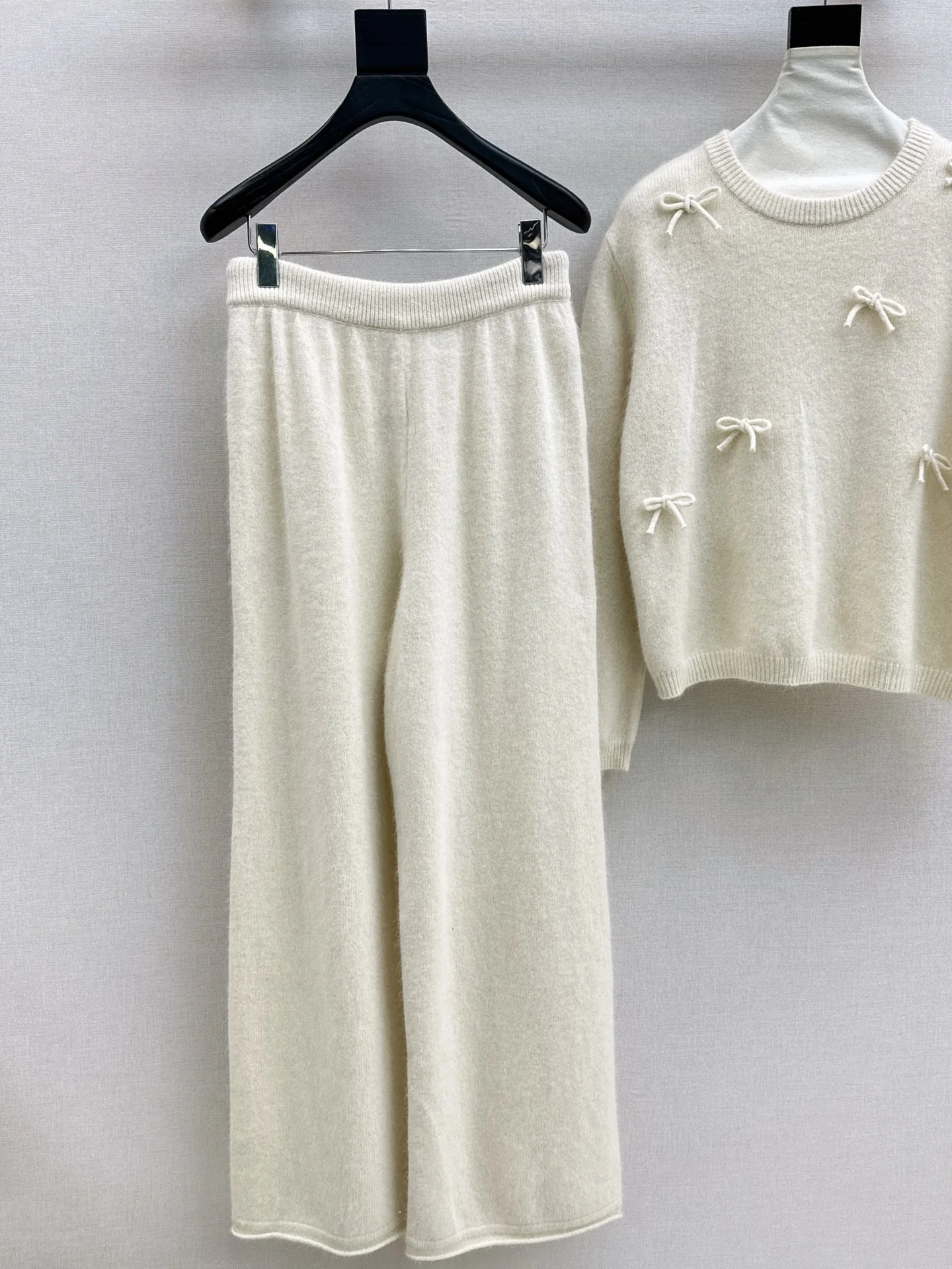 Miu 25fw knit bow sweater+pants outfit sets