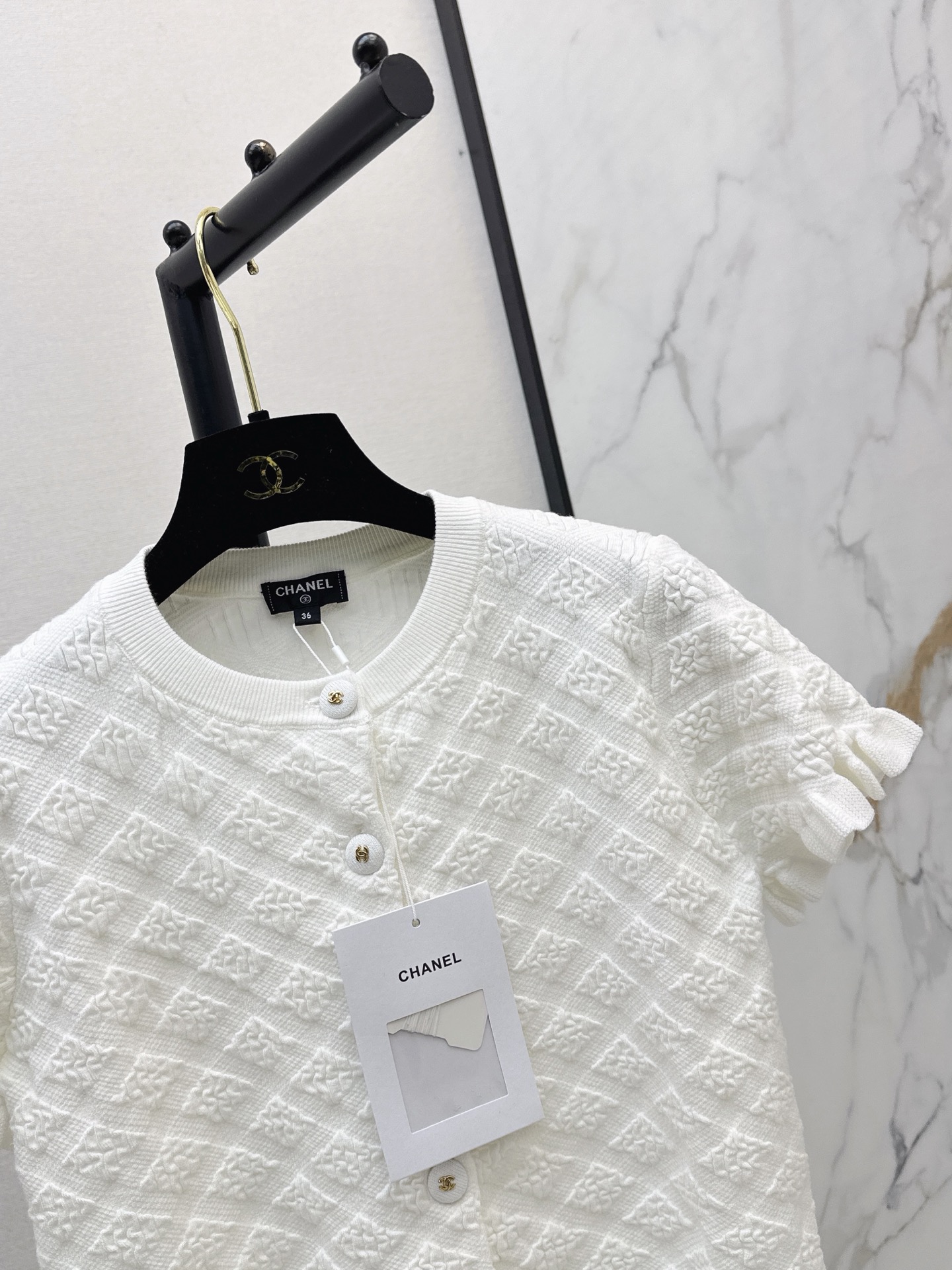 Chan 26ss jacquard knit cardigan