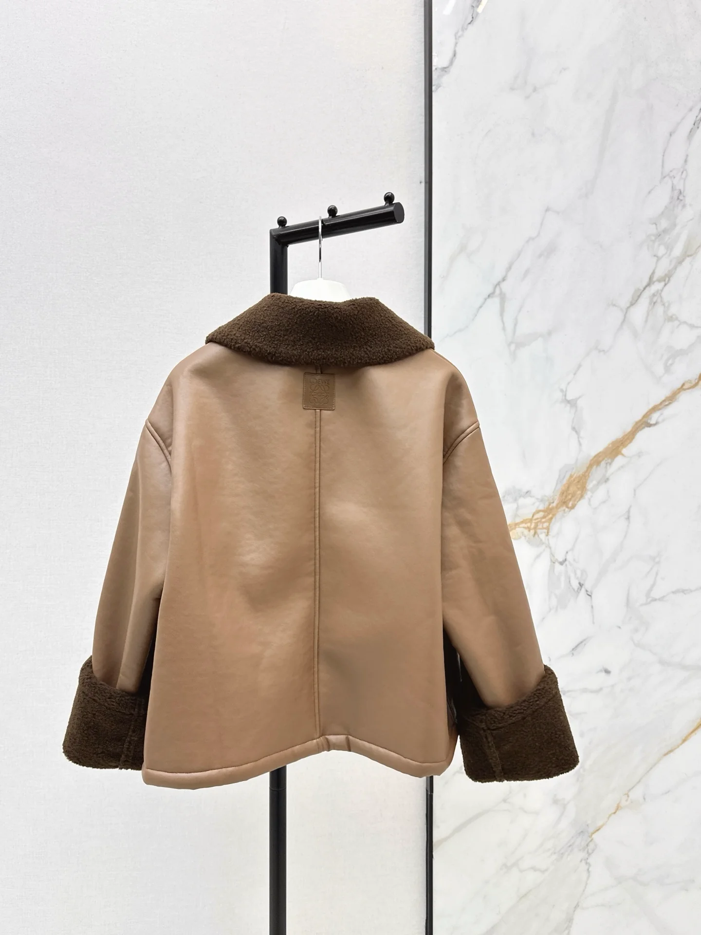 Loe 25fw lamb fleece biker