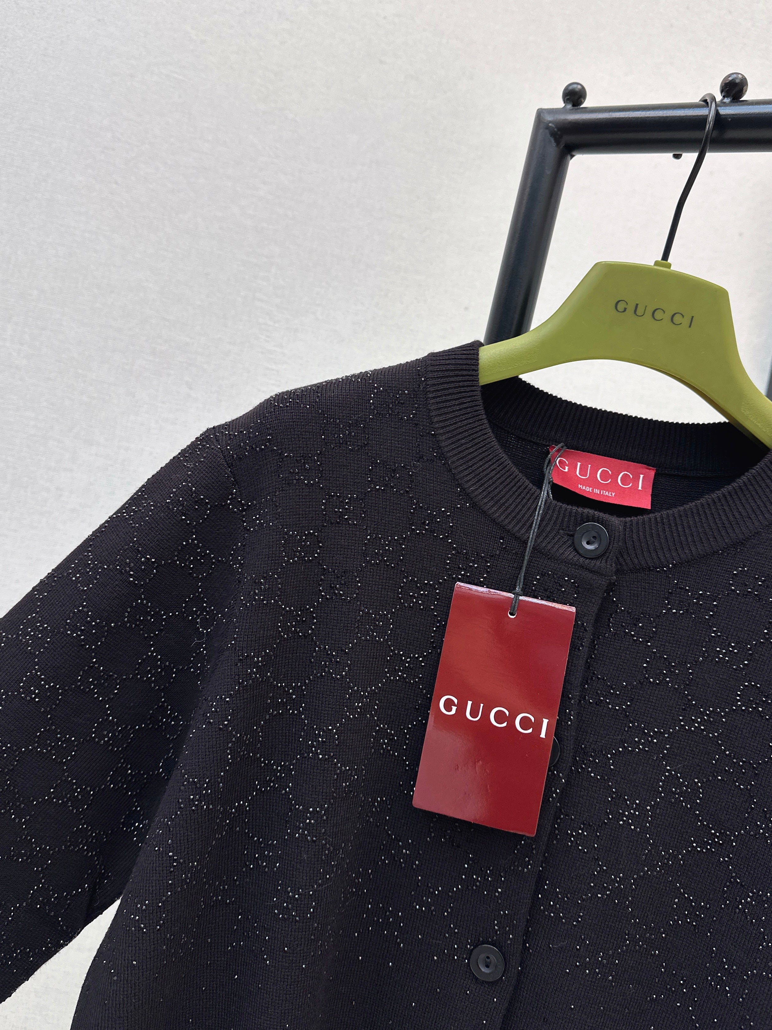 Gucc 26ss rhinestone cardigan