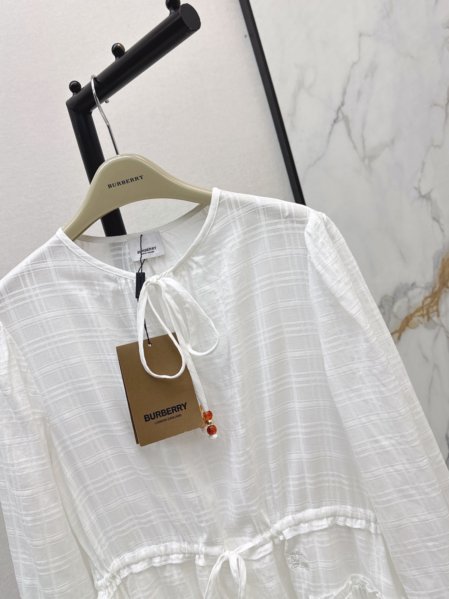 Bur 26ss check drawstring dress