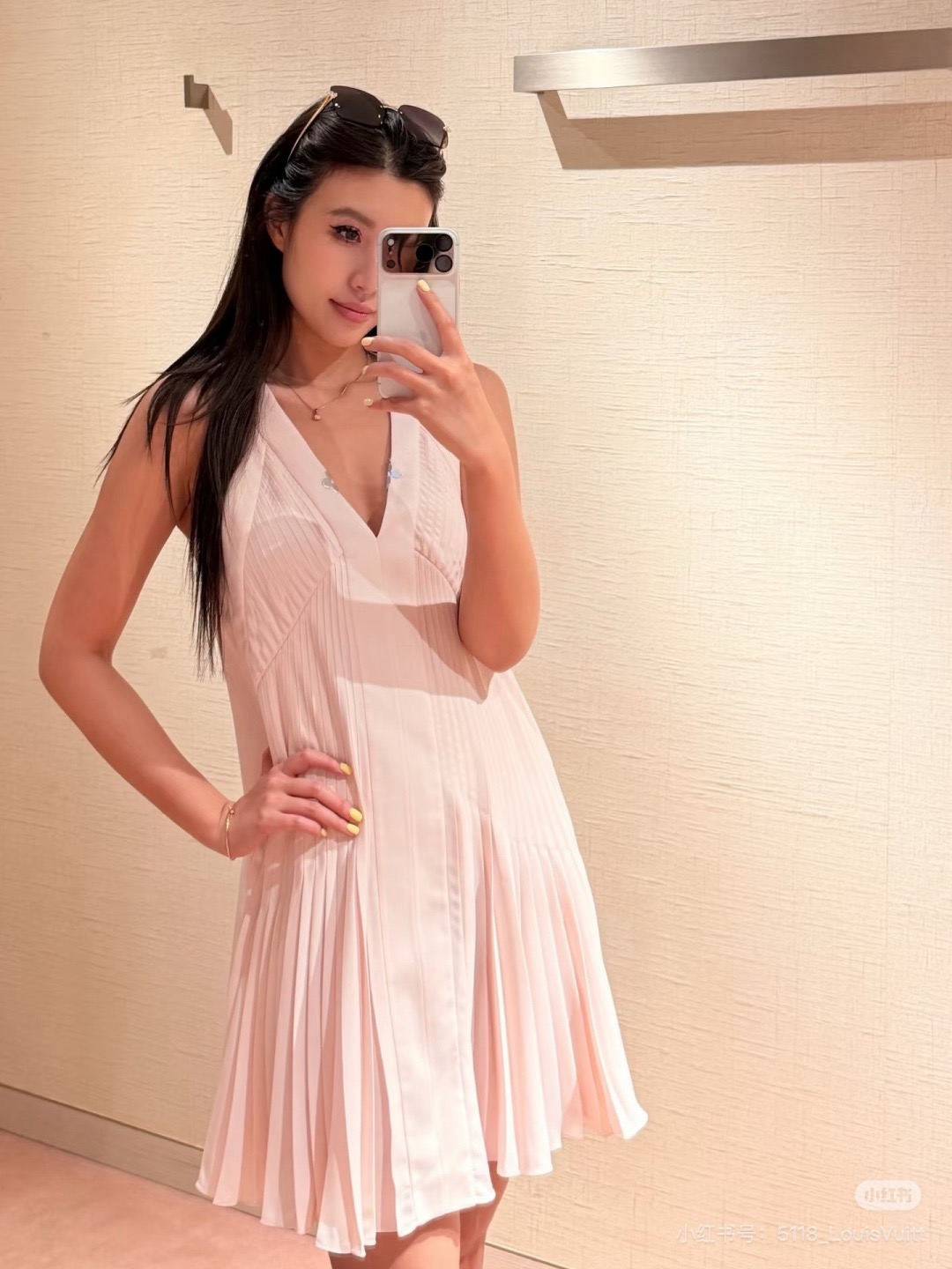 Loui 26ss pleated vest dress