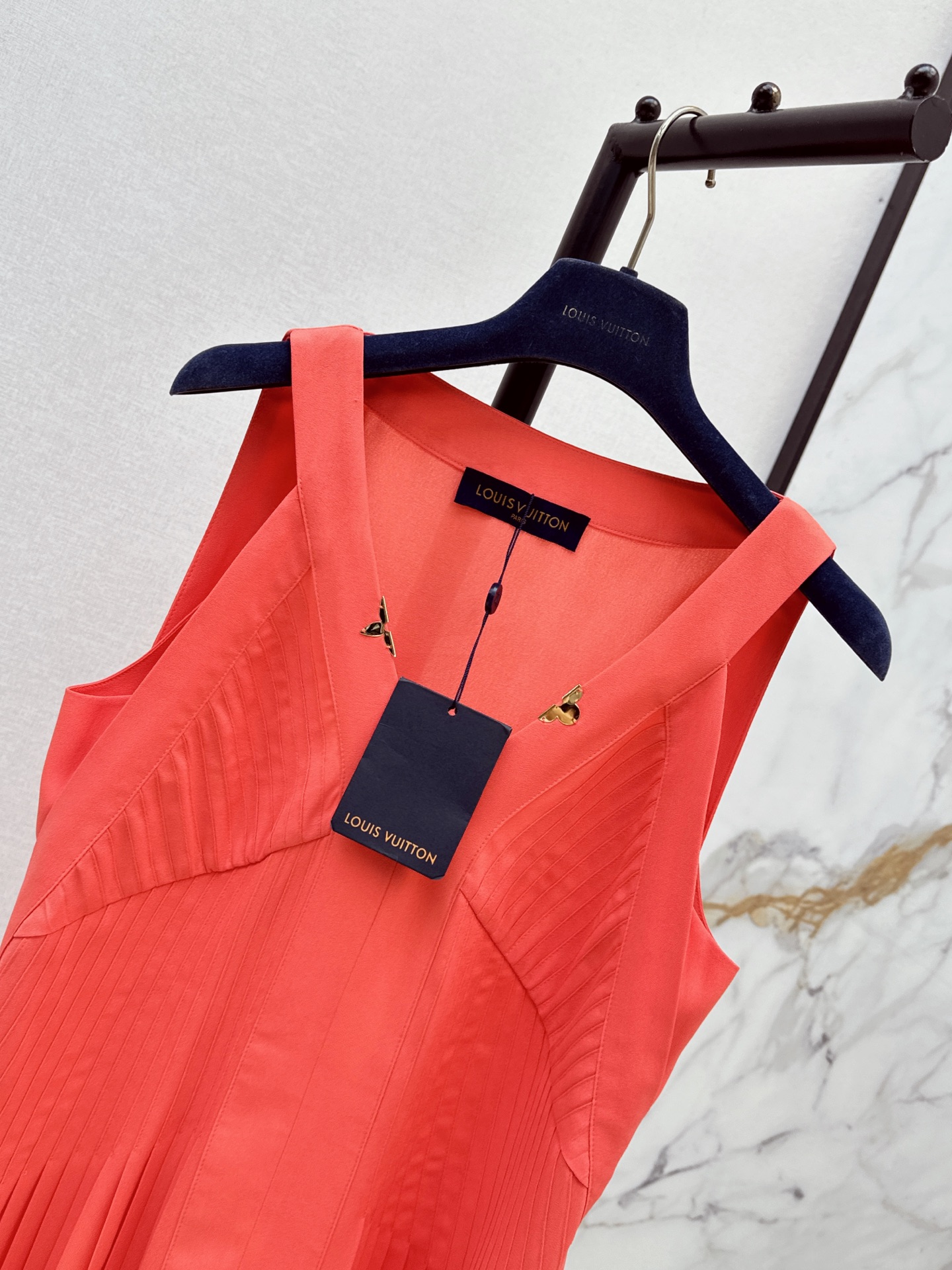 Loui 26ss pleated vest dress