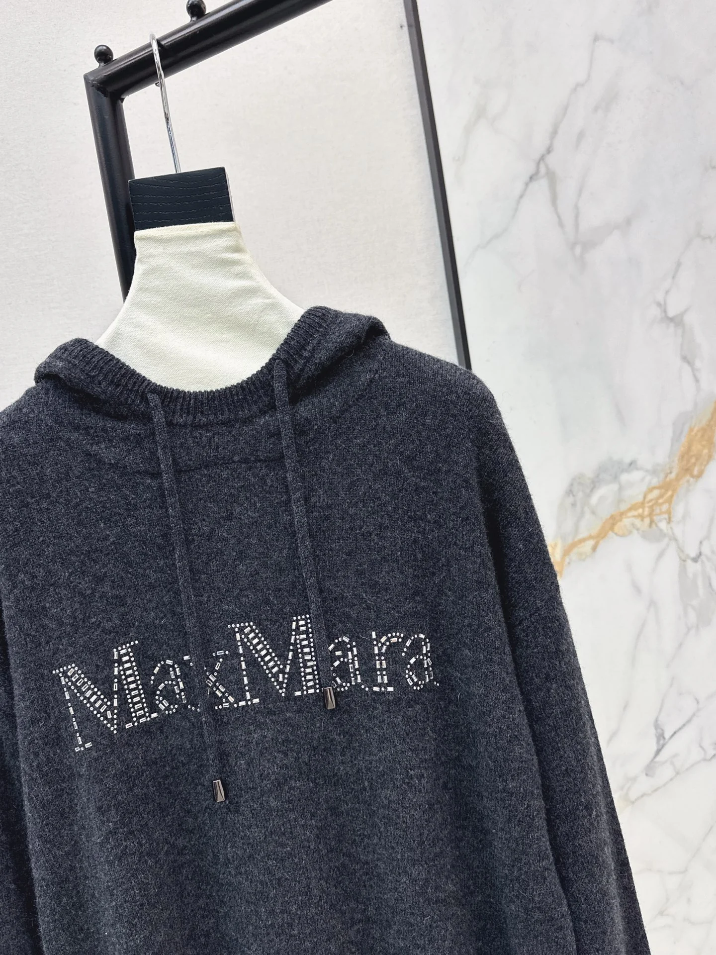 Max 26ss rhinestone hooded sweater
