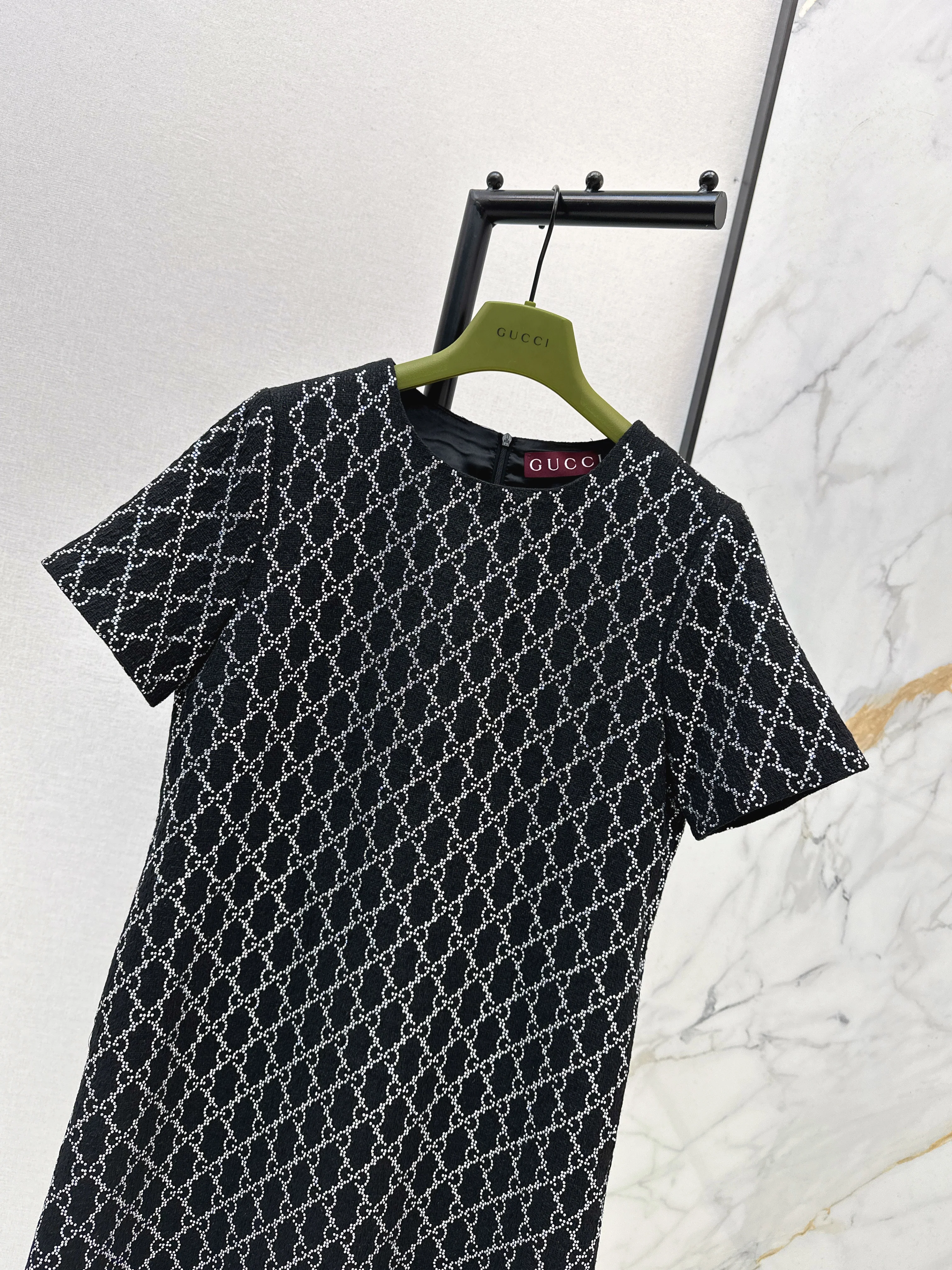 Gucc 26ss rhinestone dress