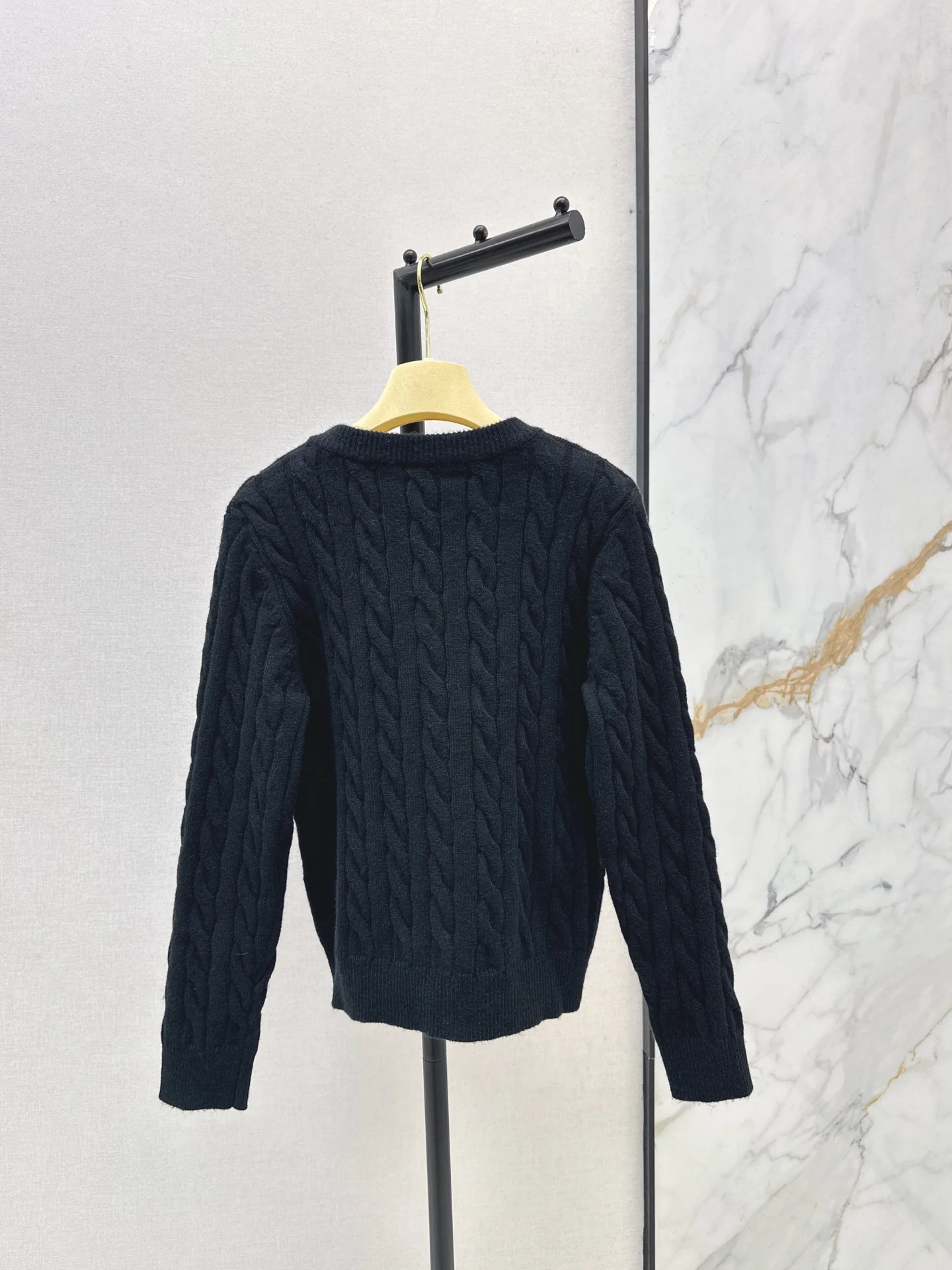 Miu 25fw cable knit cardigan