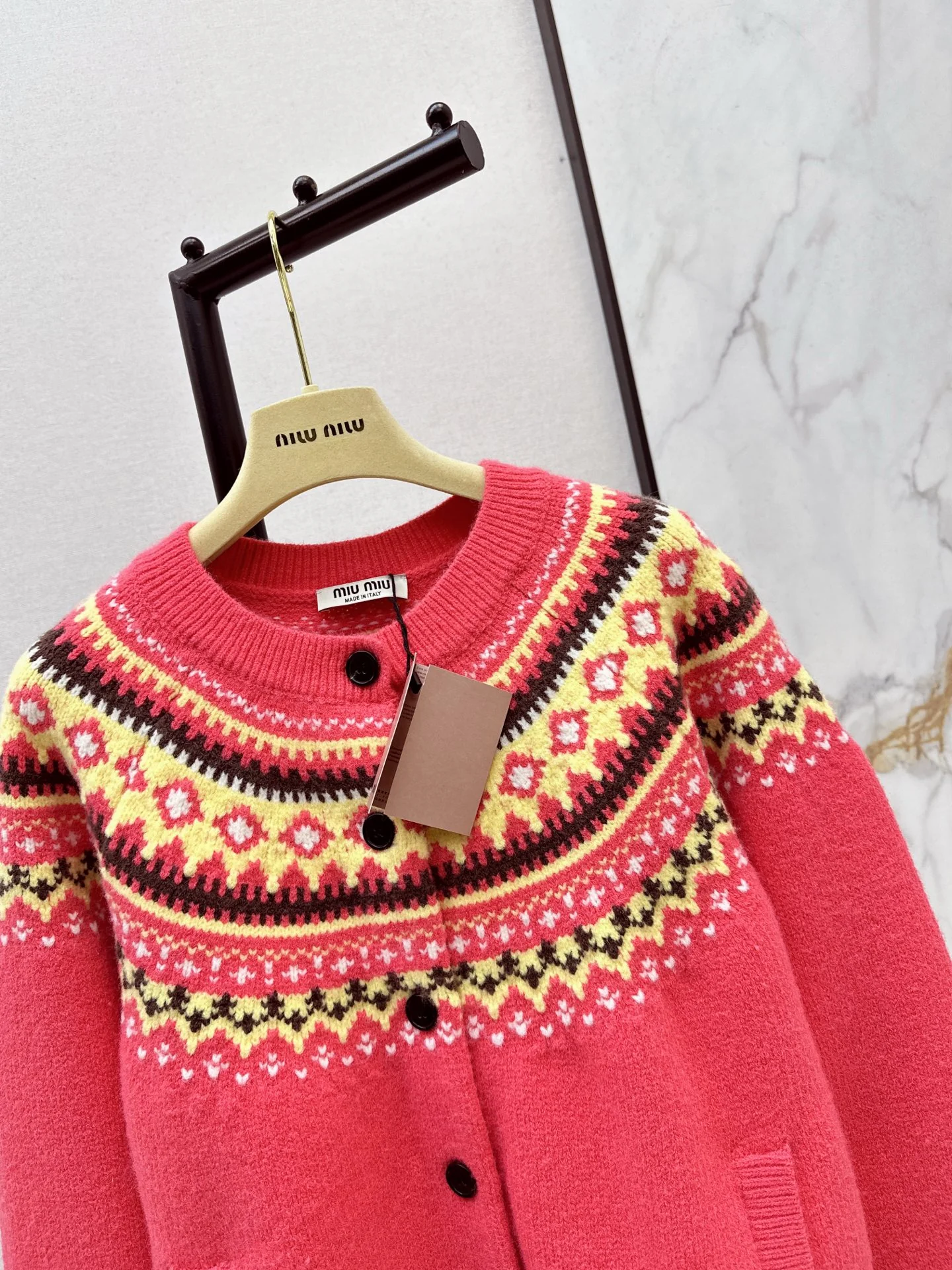 Miu 26ss jacquard cardigan