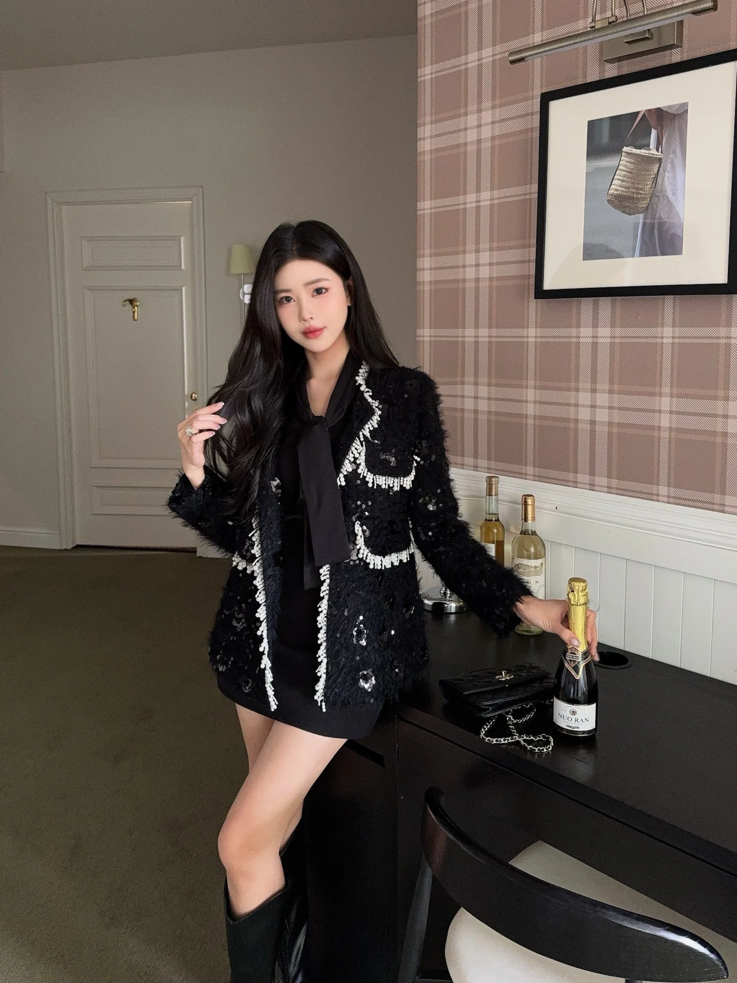 Chan 25fw tweed woven jacket