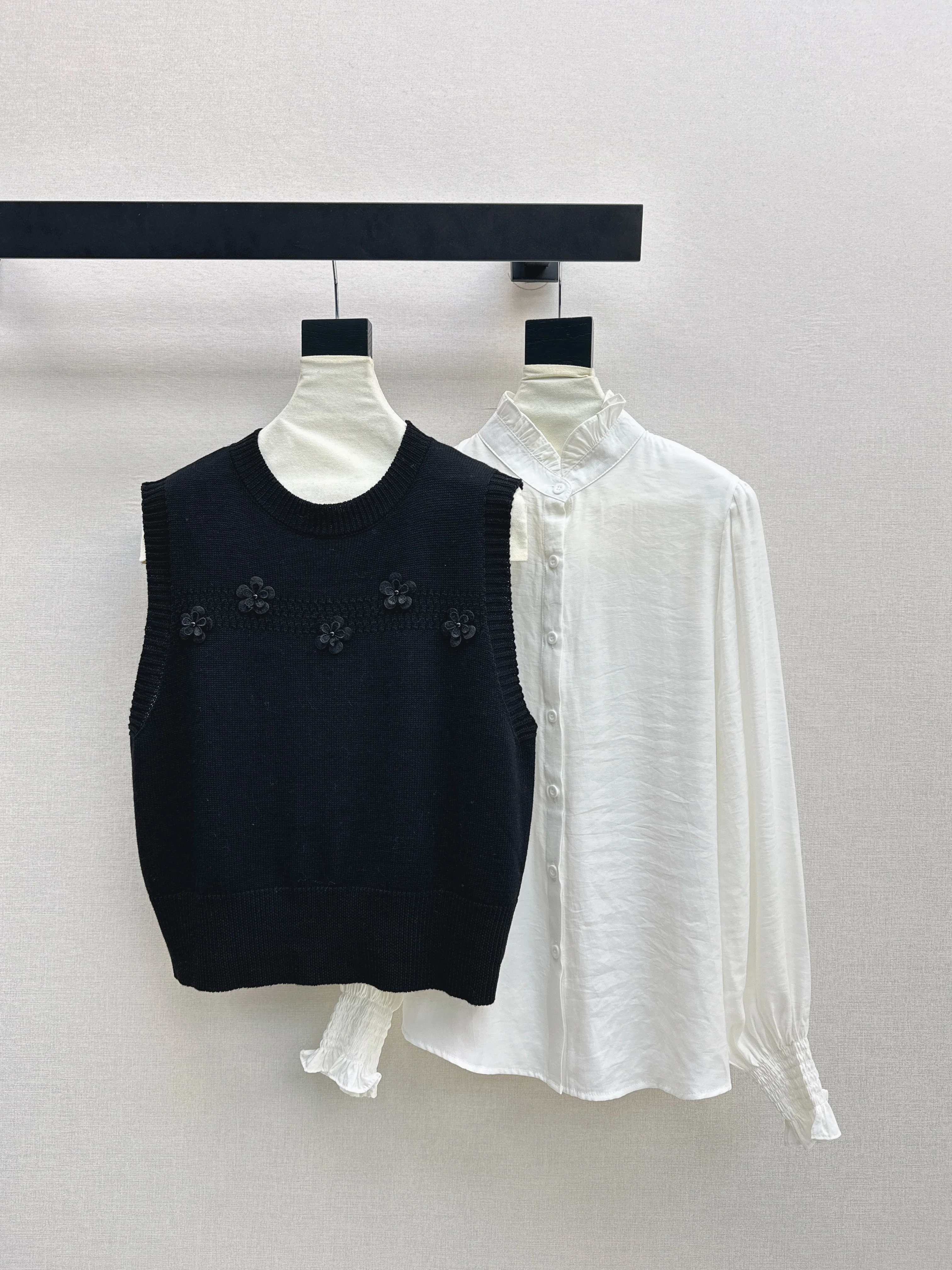 Chan 26ss elegant shirts knit vest