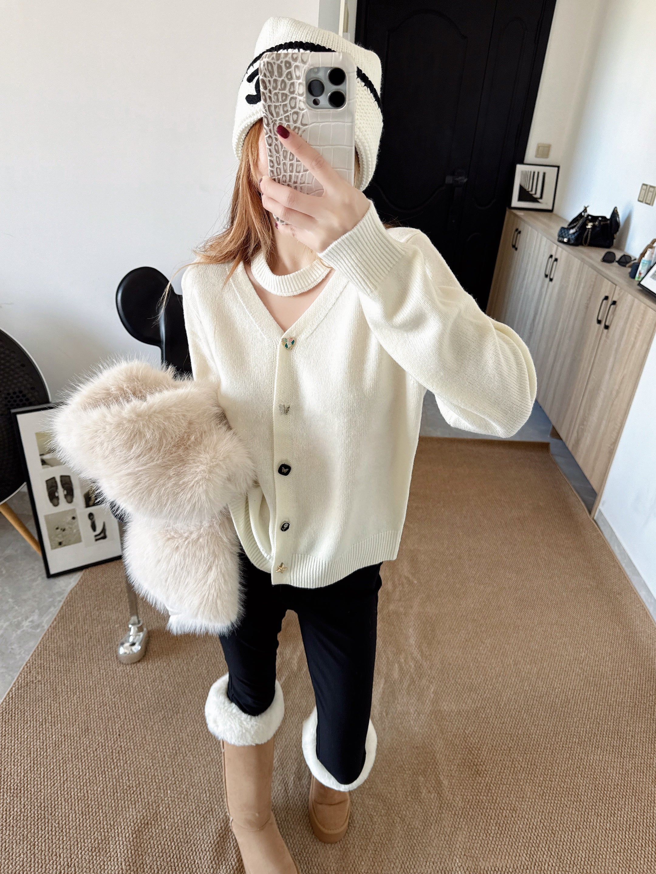 Chan 26ss wool cardigan