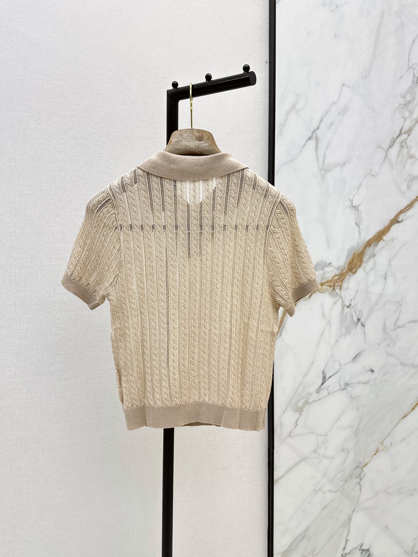 Brun 26ss hollow knit polo