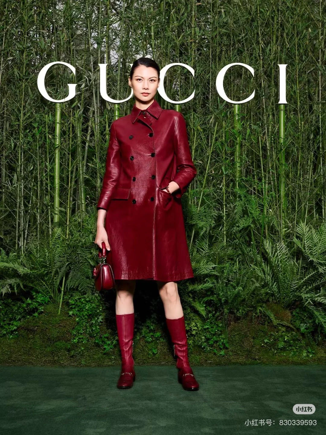 Guc 25fw leather trench coat