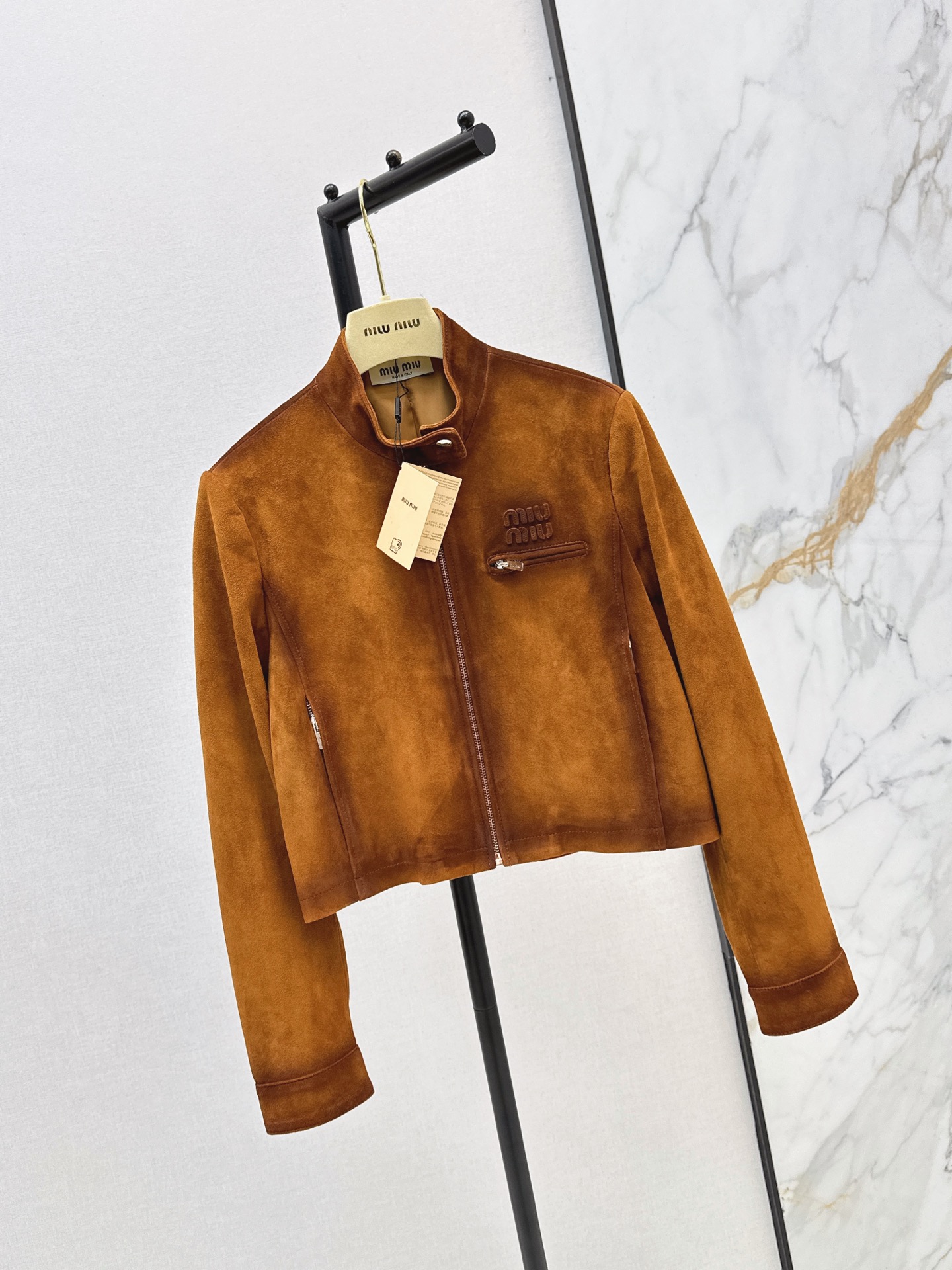 Miu 26ss suede leather jacket