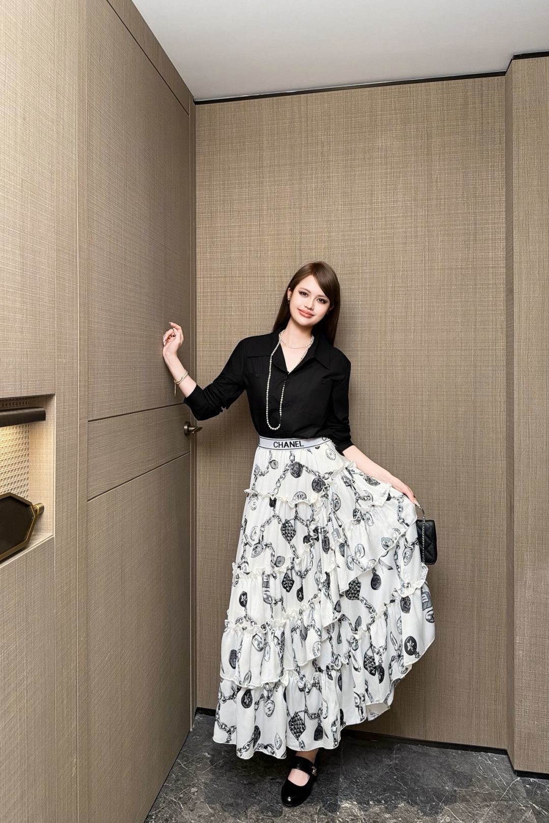 Chan 26ss print skirt