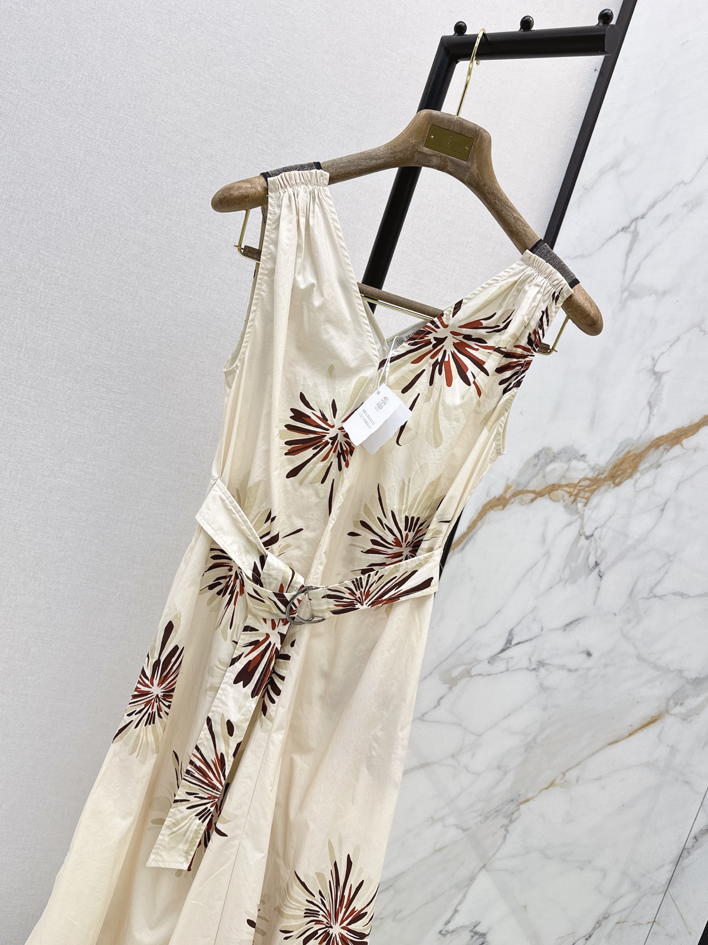 Brun 26ss sleeveless print dress