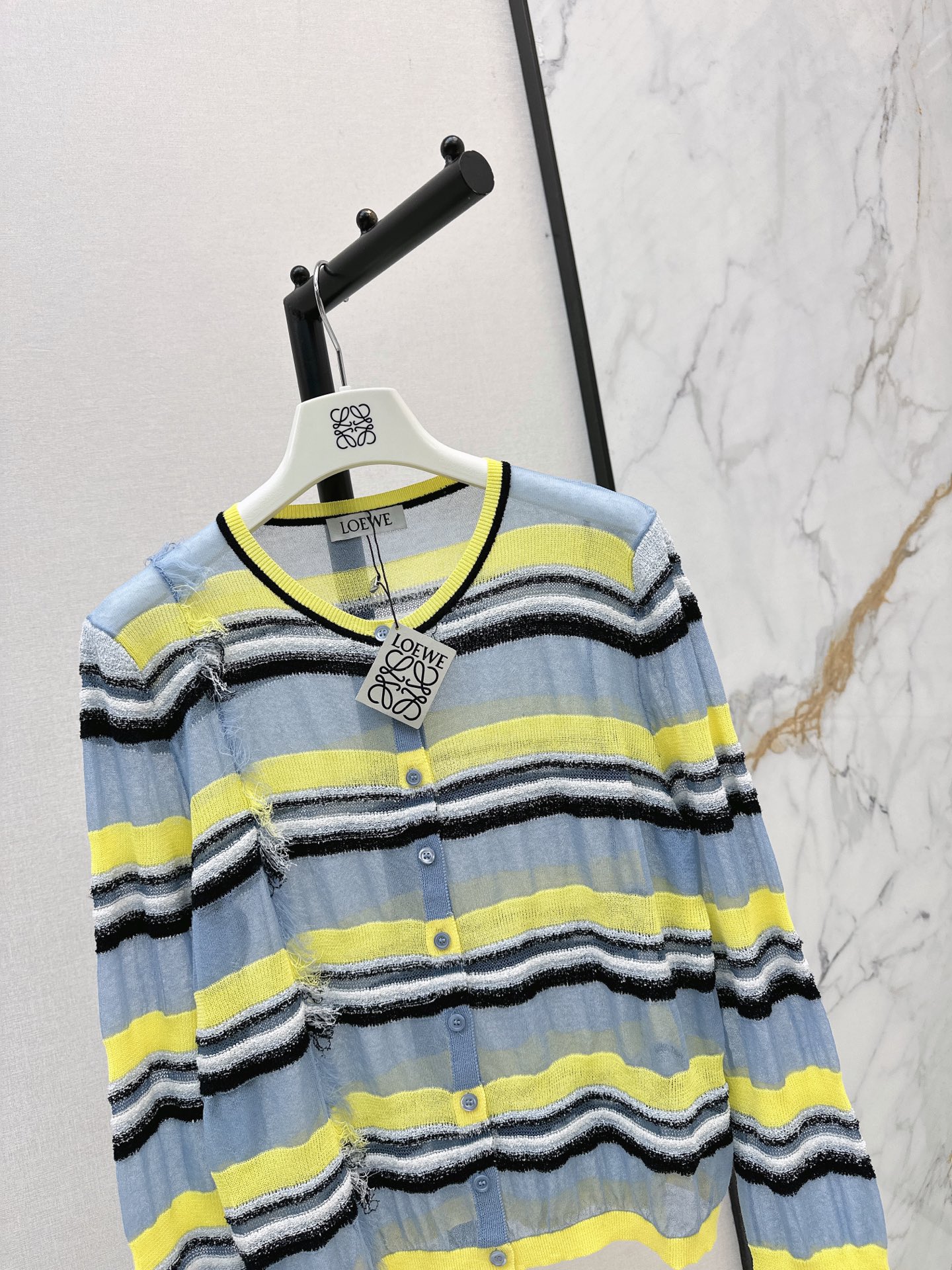 Loe 26ss stripe knit cardigan