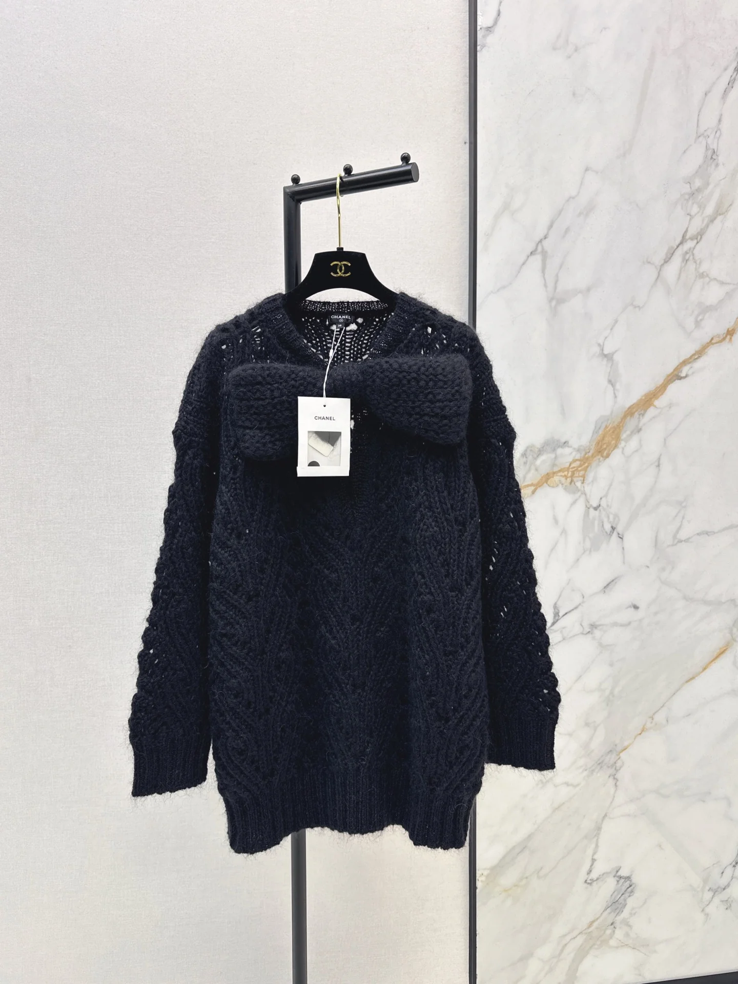 Chan 26ss knit bow dress