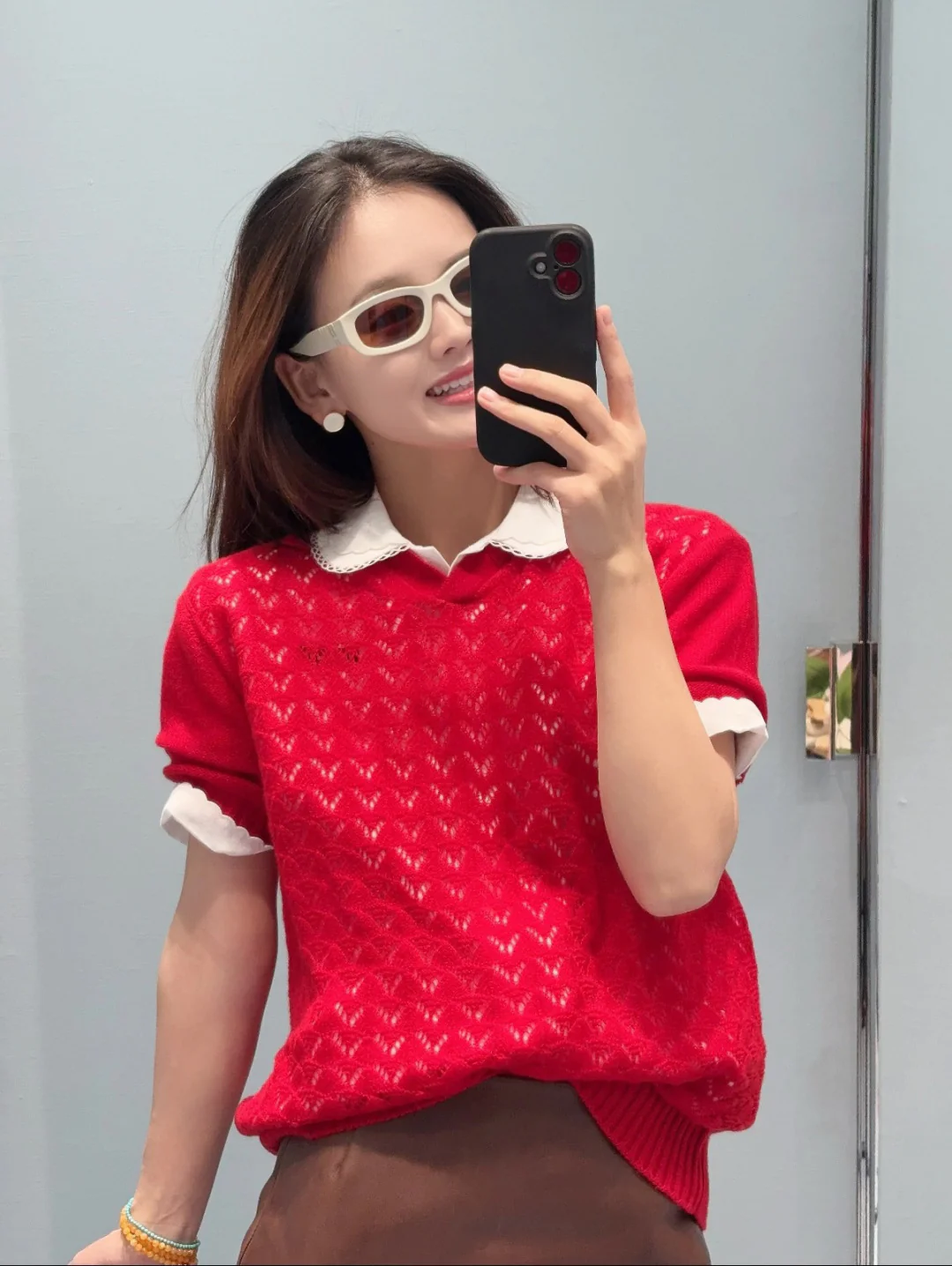 Miu 26ss knit polo shirts