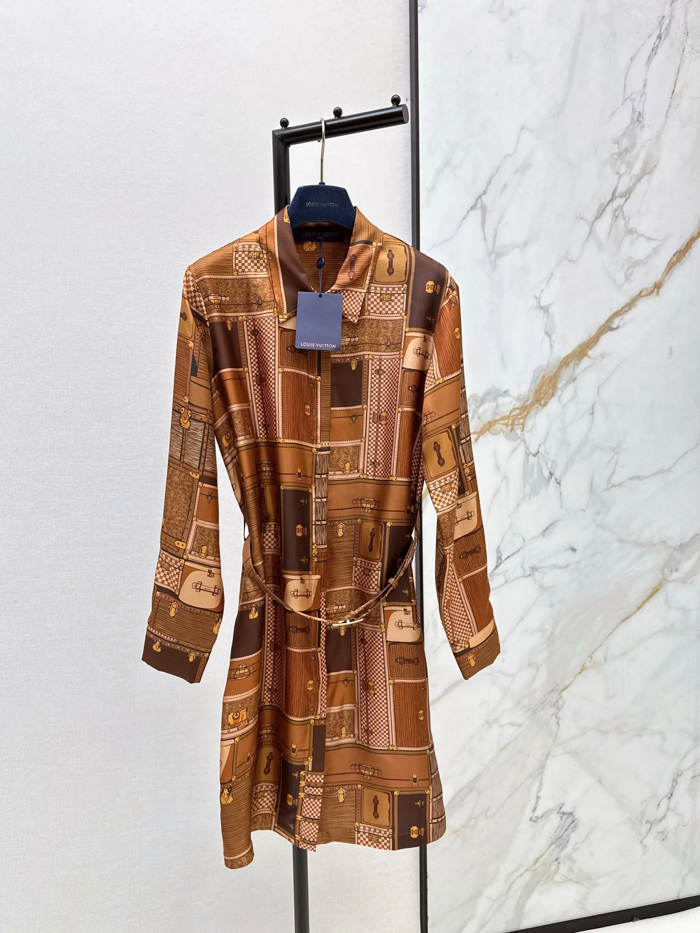 Louis 26ss print silk dress