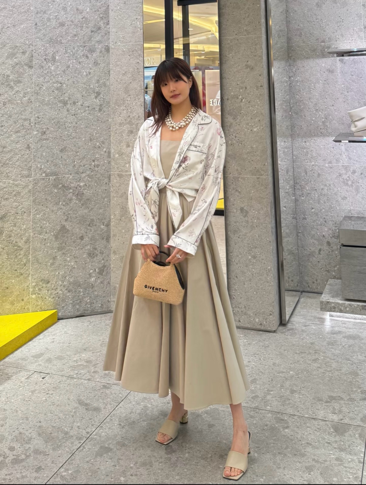 Give 26ss pleated slip dress