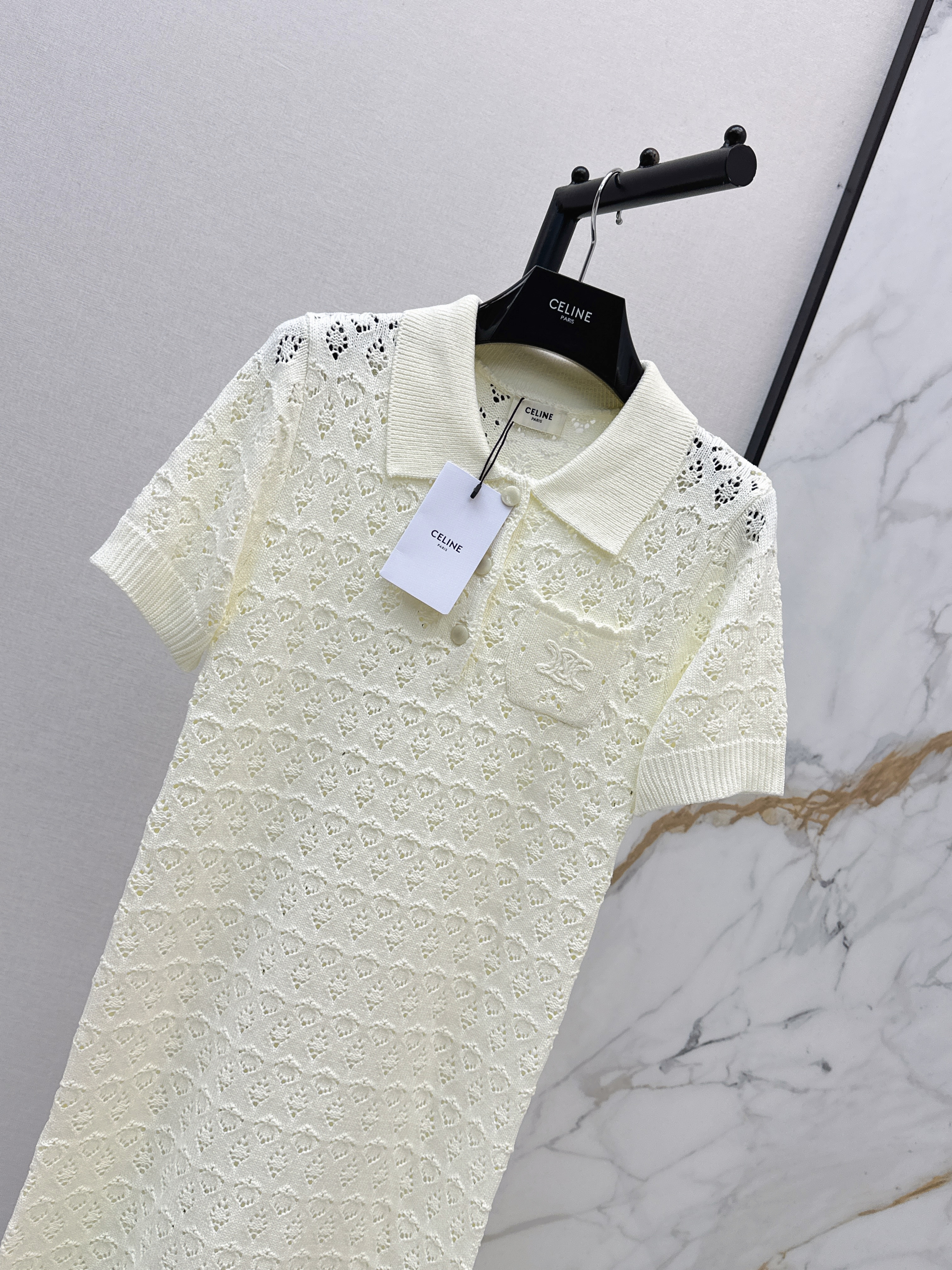 Celi 26ss hollow polo dress