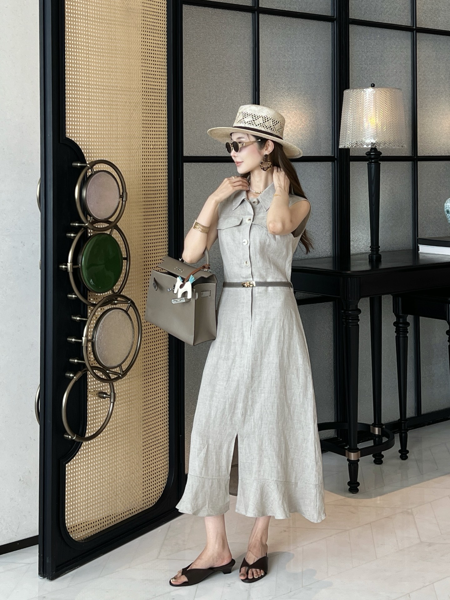 Her 26ss sleeveless shirt dress