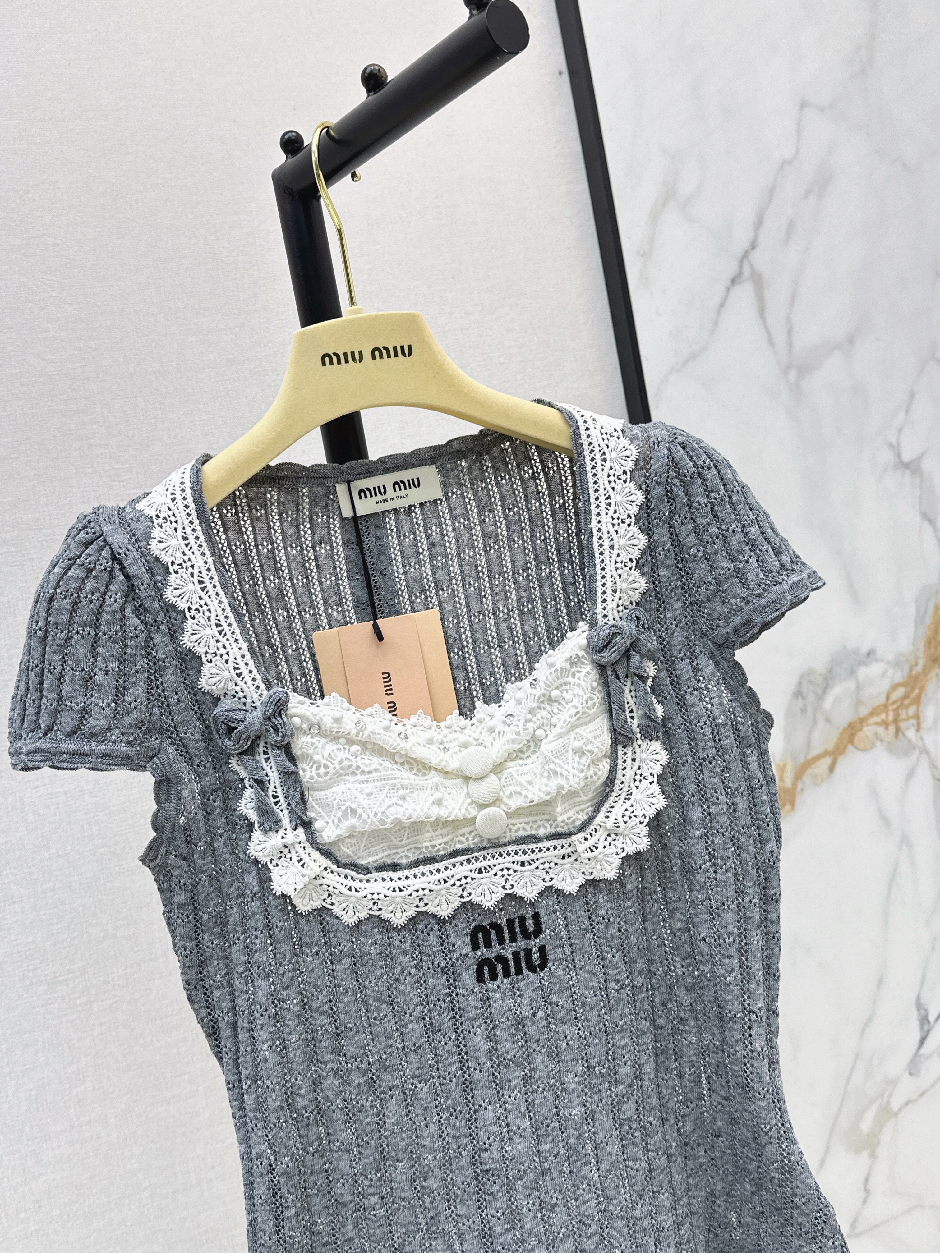 Miu 26SS Lace Knit Top