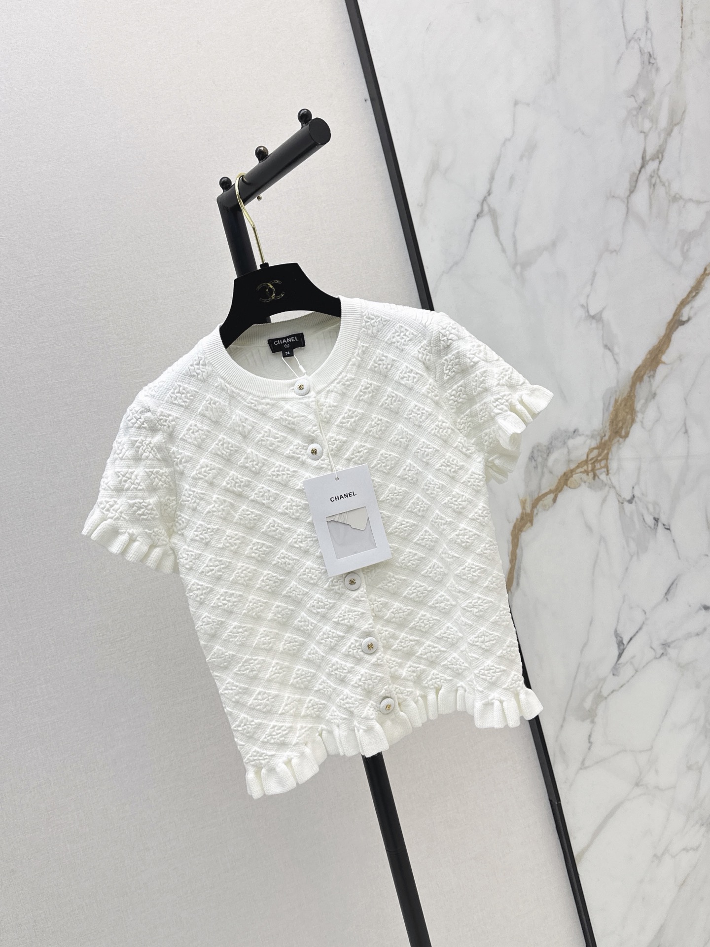 Chan 26ss jacquard knit cardigan