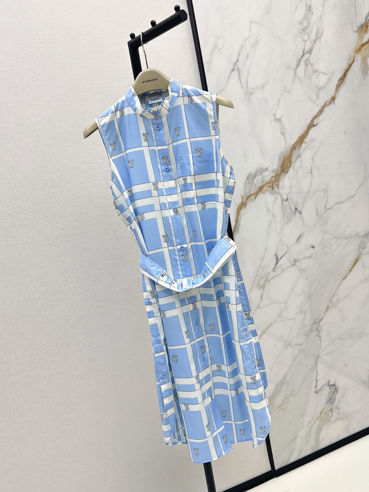 Burb 26ss sleeveless check dress