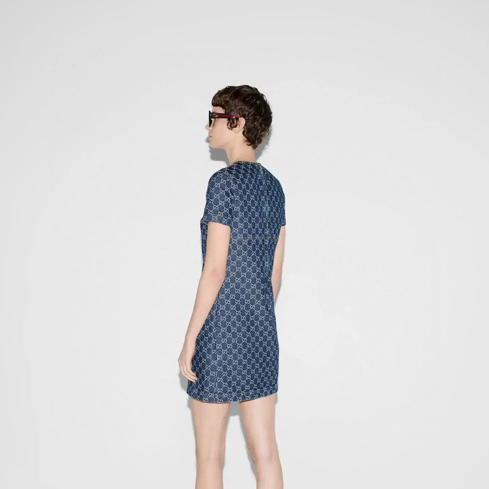 Guc  denim jacquard dress